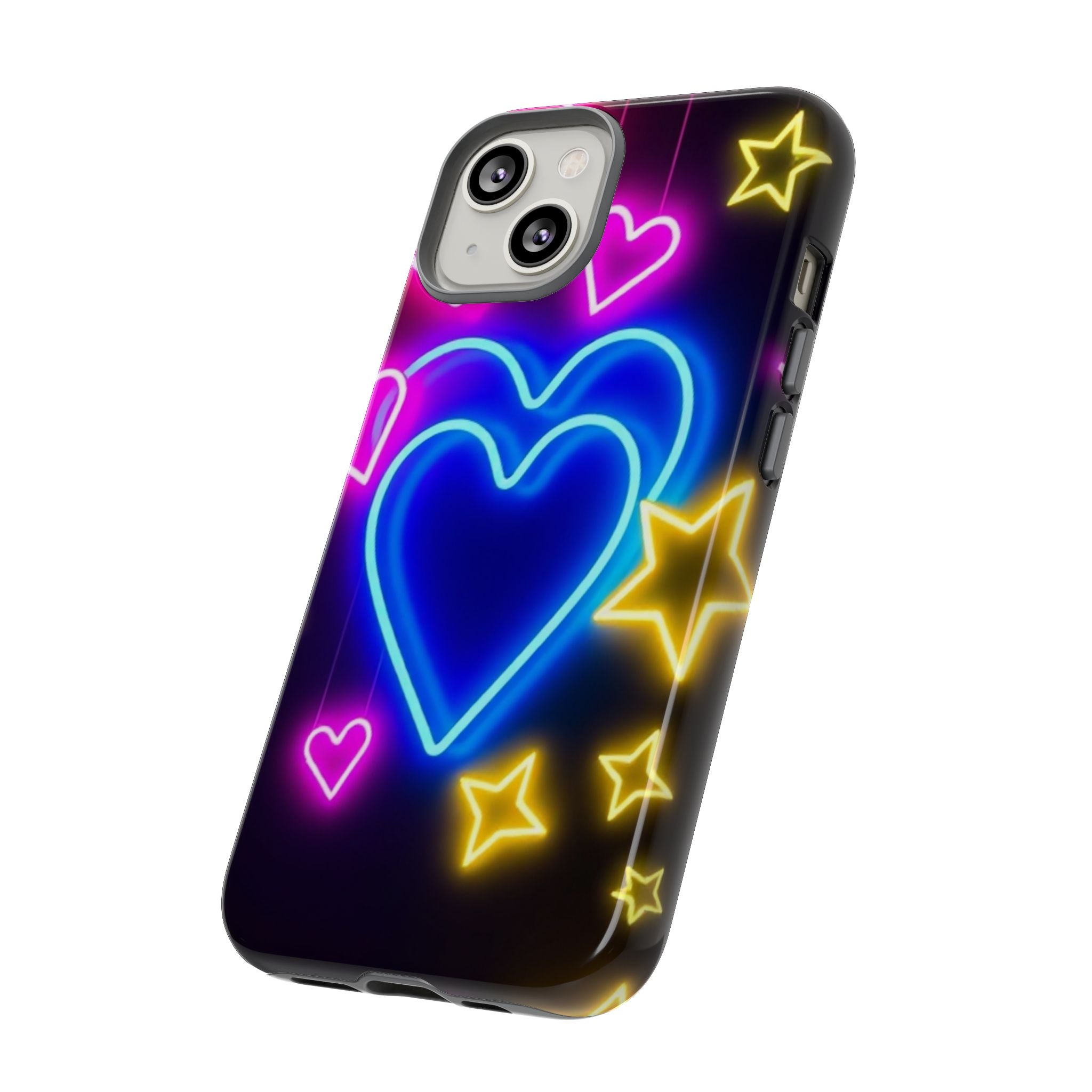 Android OR iPhone Compatible Cases - Neon Love Design - Unique Tough Cases