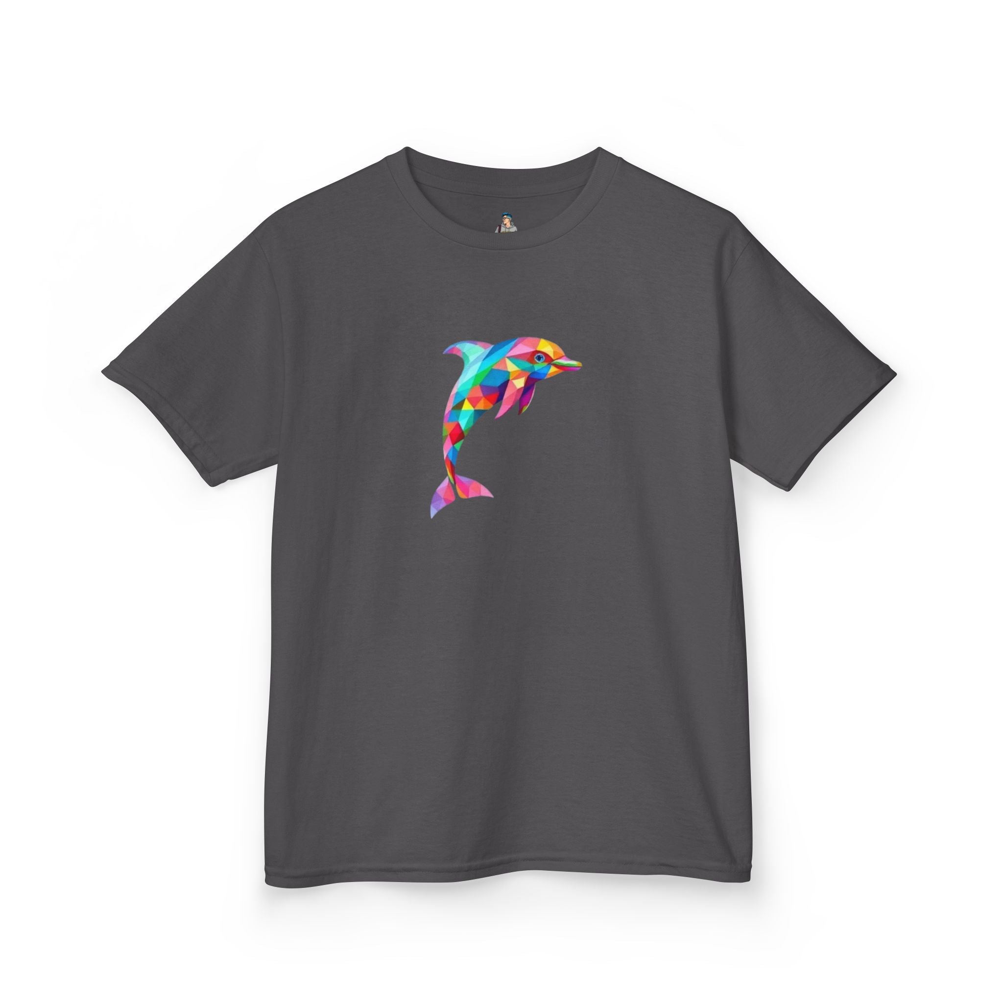 Colorful Fractal Dolphin Kids Heavy Cotton Tee