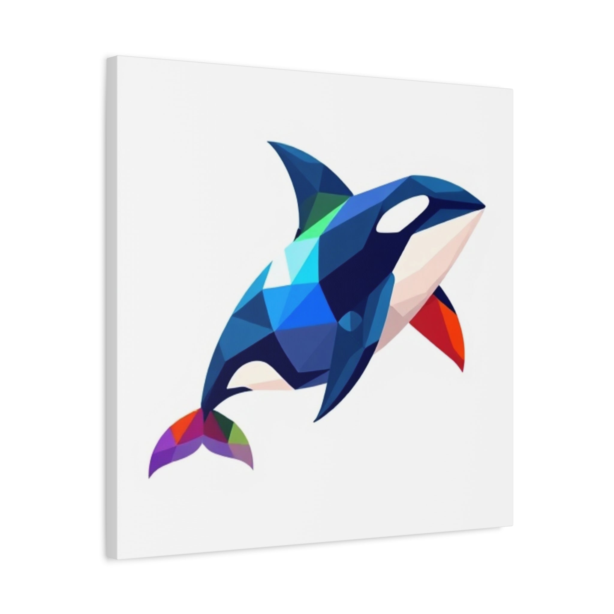 Colorful Orca Whale Canvas Art - Stretched Matte Wall Decor