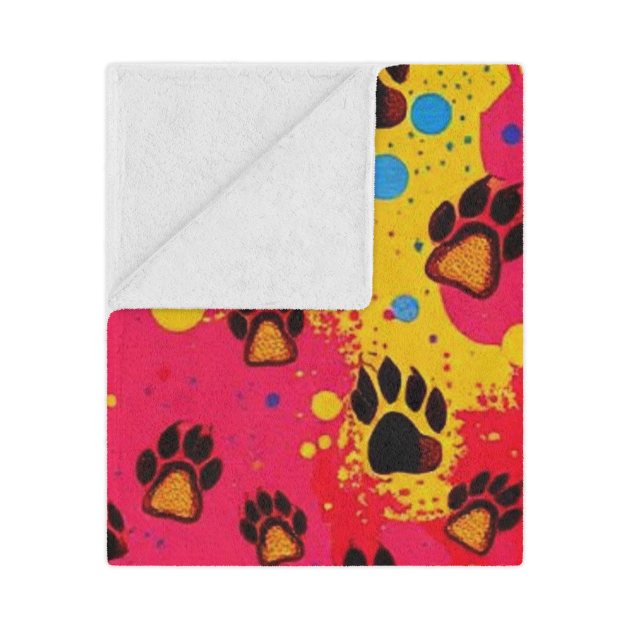 Colorful Puppy Paws - Microfiber Blanket - EqualiTees.Me