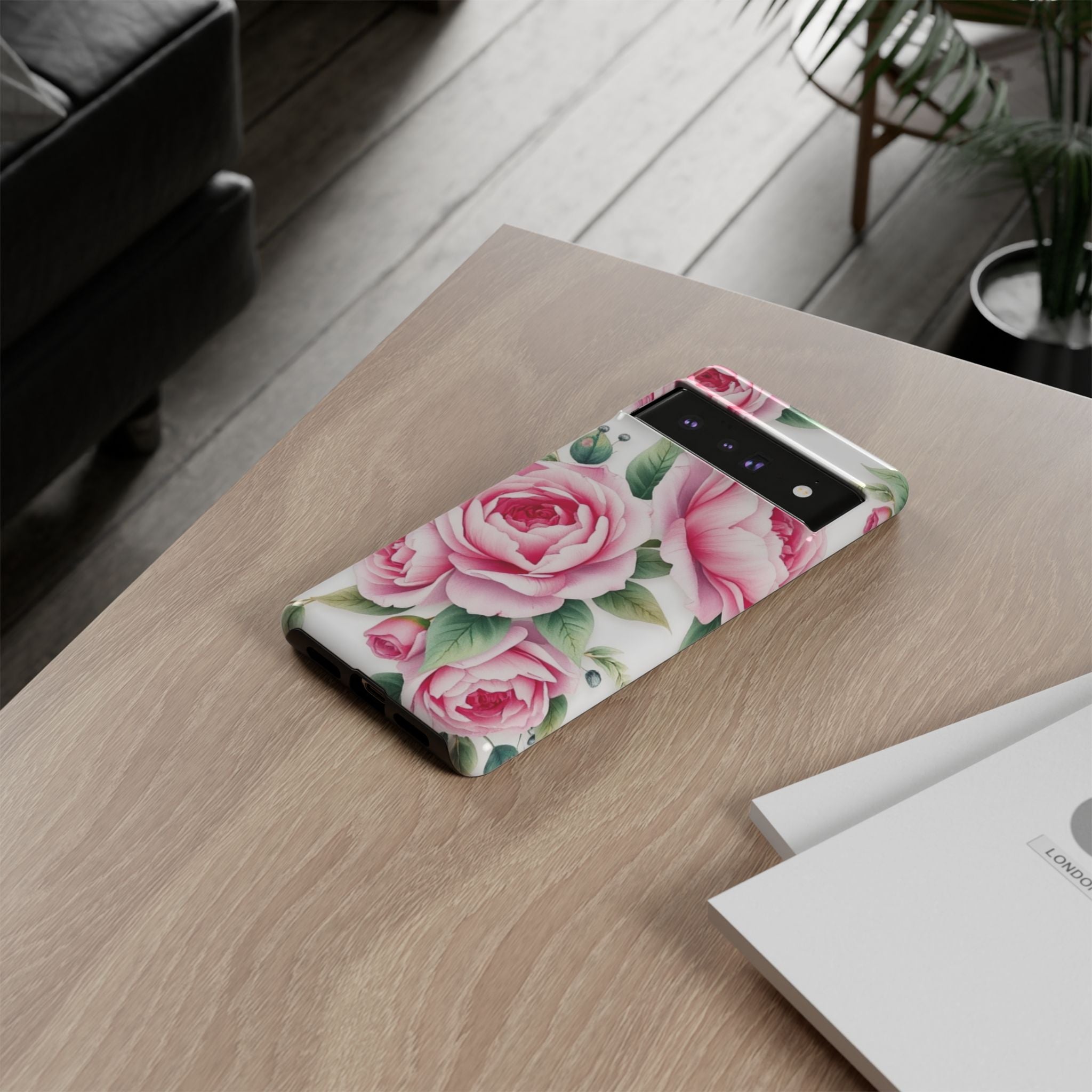 Android OR iPhone Compatible Cases - Pink Flower Design - Unique Tough Cases