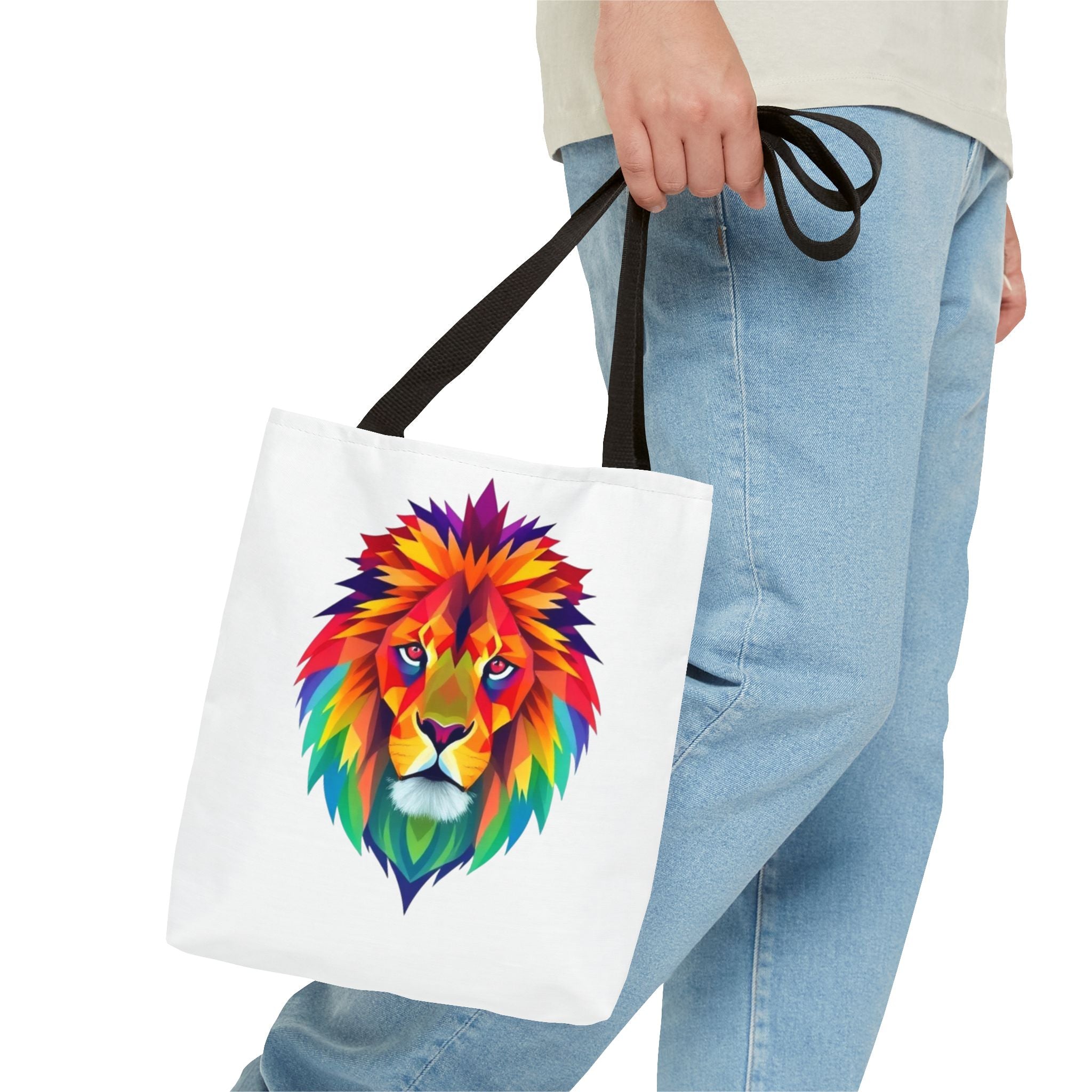 Colorful Fractal Lion Design - Tote Bag