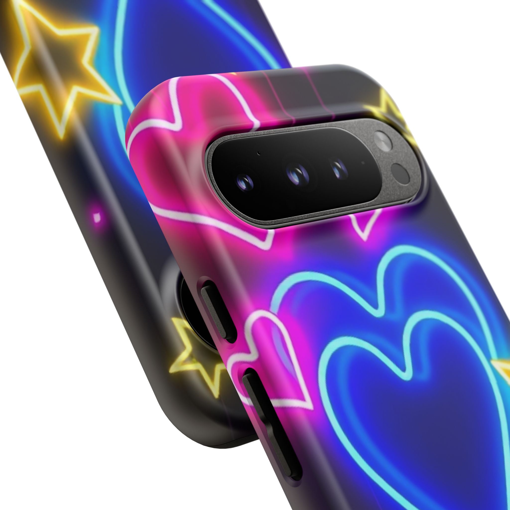 Android OR iPhone Compatible Cases - Neon Love Design - Unique Tough Cases