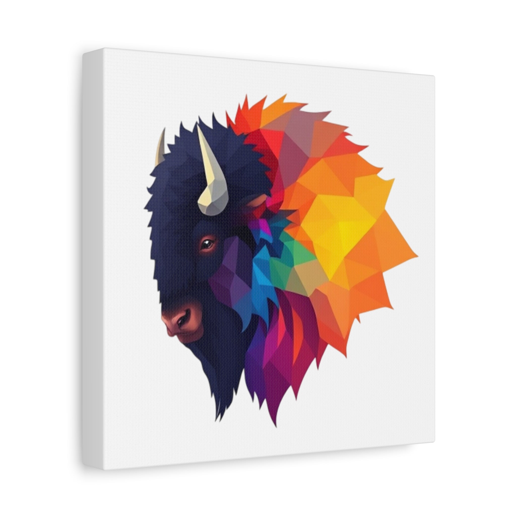 Colorful Buffalo Wall Art Canvas - Vibrant Animal Decor for Home & Office