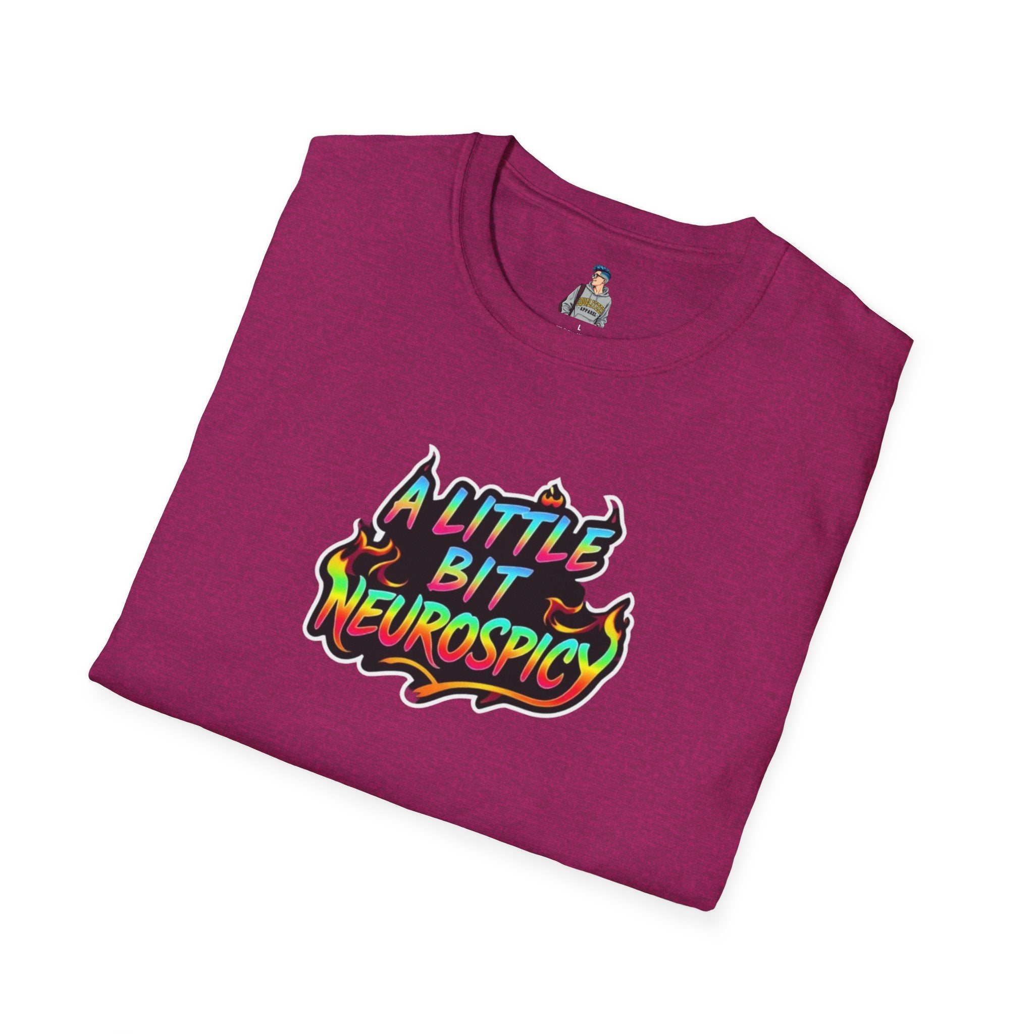 A Little Bit Neurospicy Unisex Softstyle T-Shirt - Fun & Quirky Graphic Tee for Neurodivergent Awareness