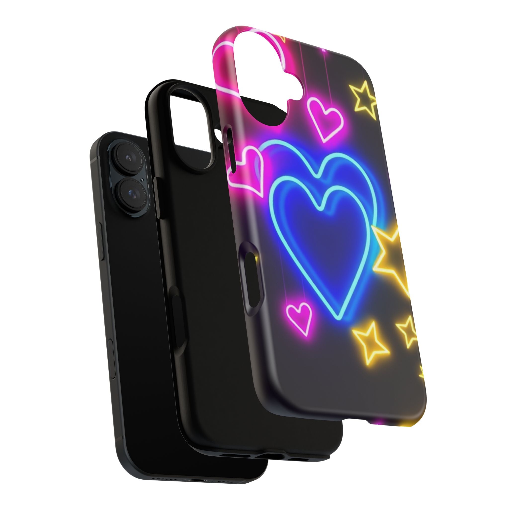 Android OR iPhone Compatible Cases - Neon Love Design - Unique Tough Cases