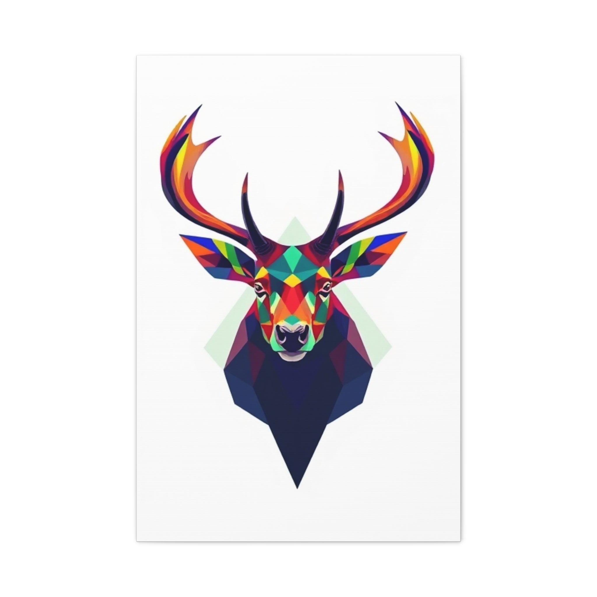 Colorful Elk Art Print - Modern Geometric Canvas Wall Decor