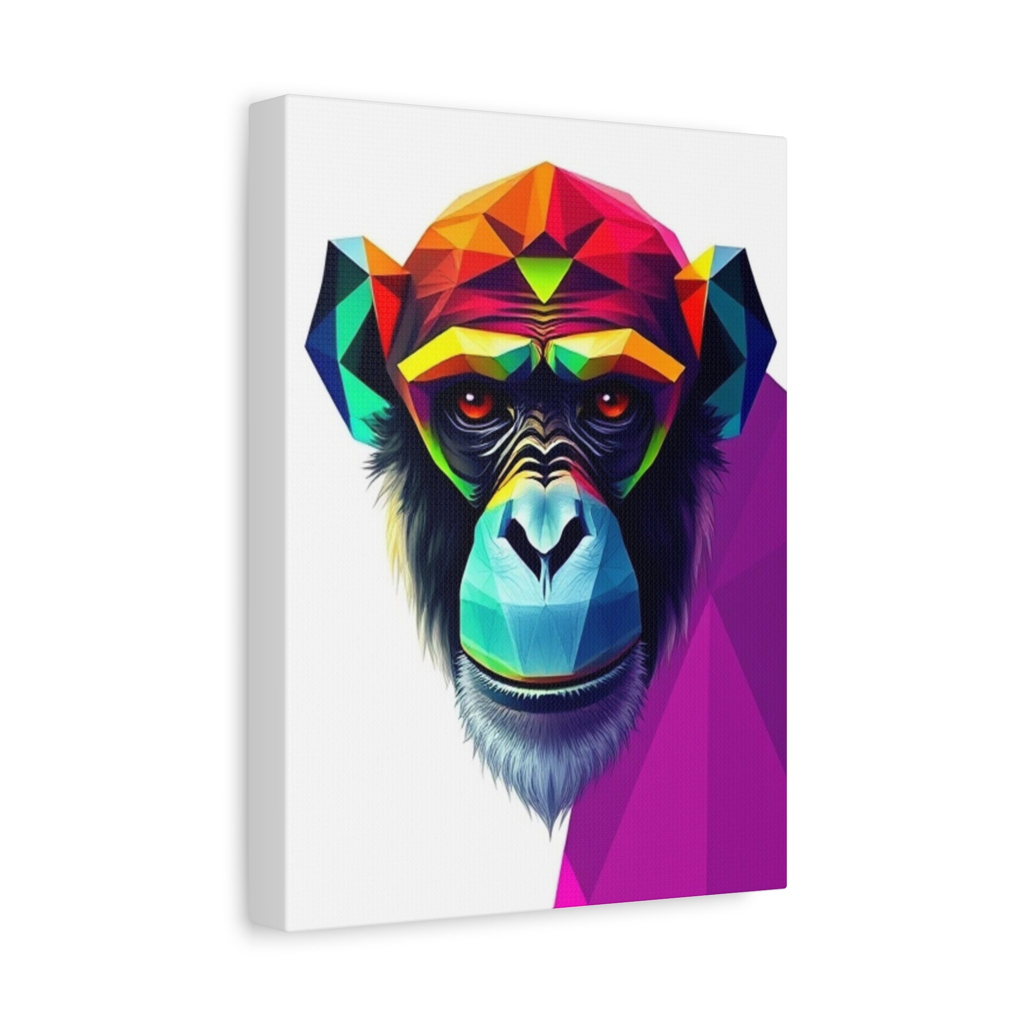 Colorful Chimpanzee Canvas Art - Vibrant Wall Decor for Animal Lovers