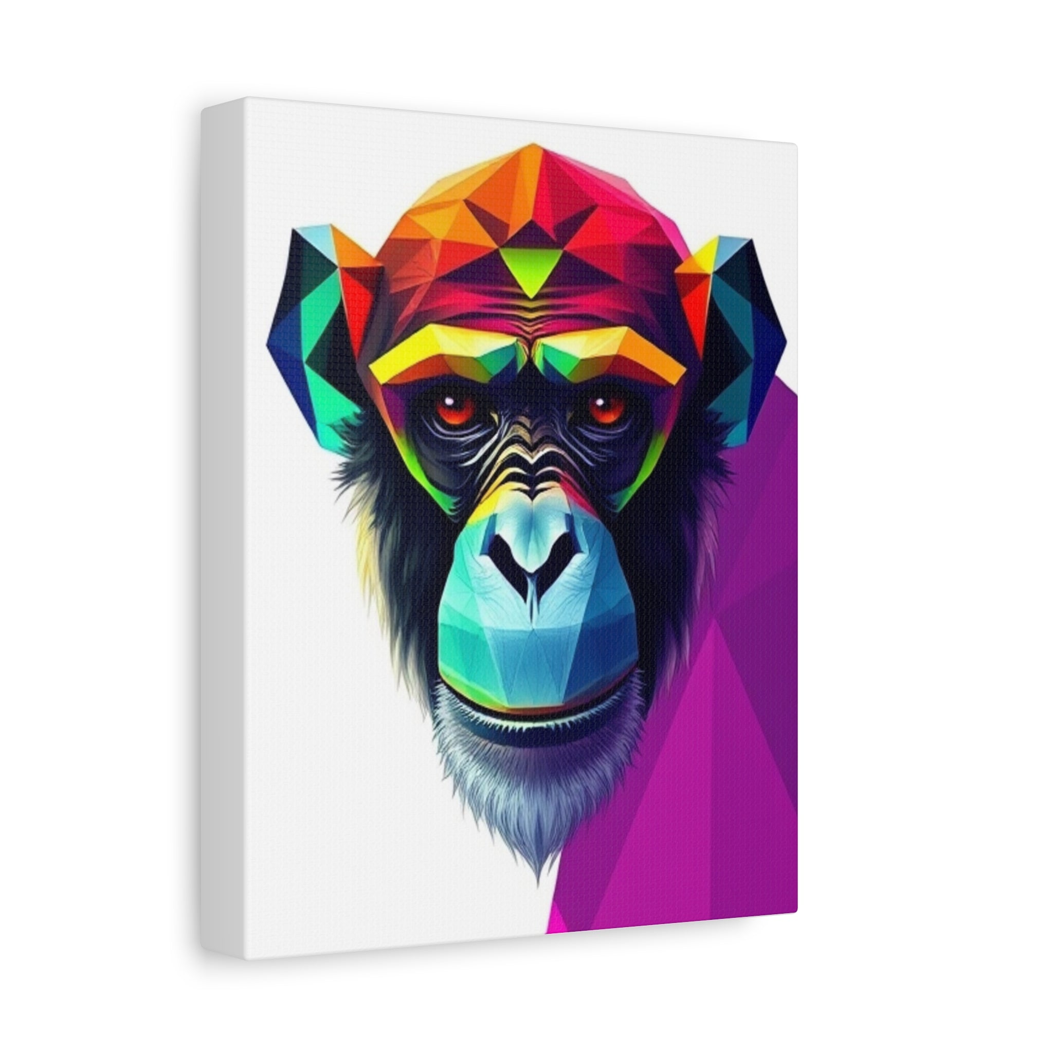 Colorful Chimpanzee Canvas Art - Vibrant Wall Decor for Animal Lovers