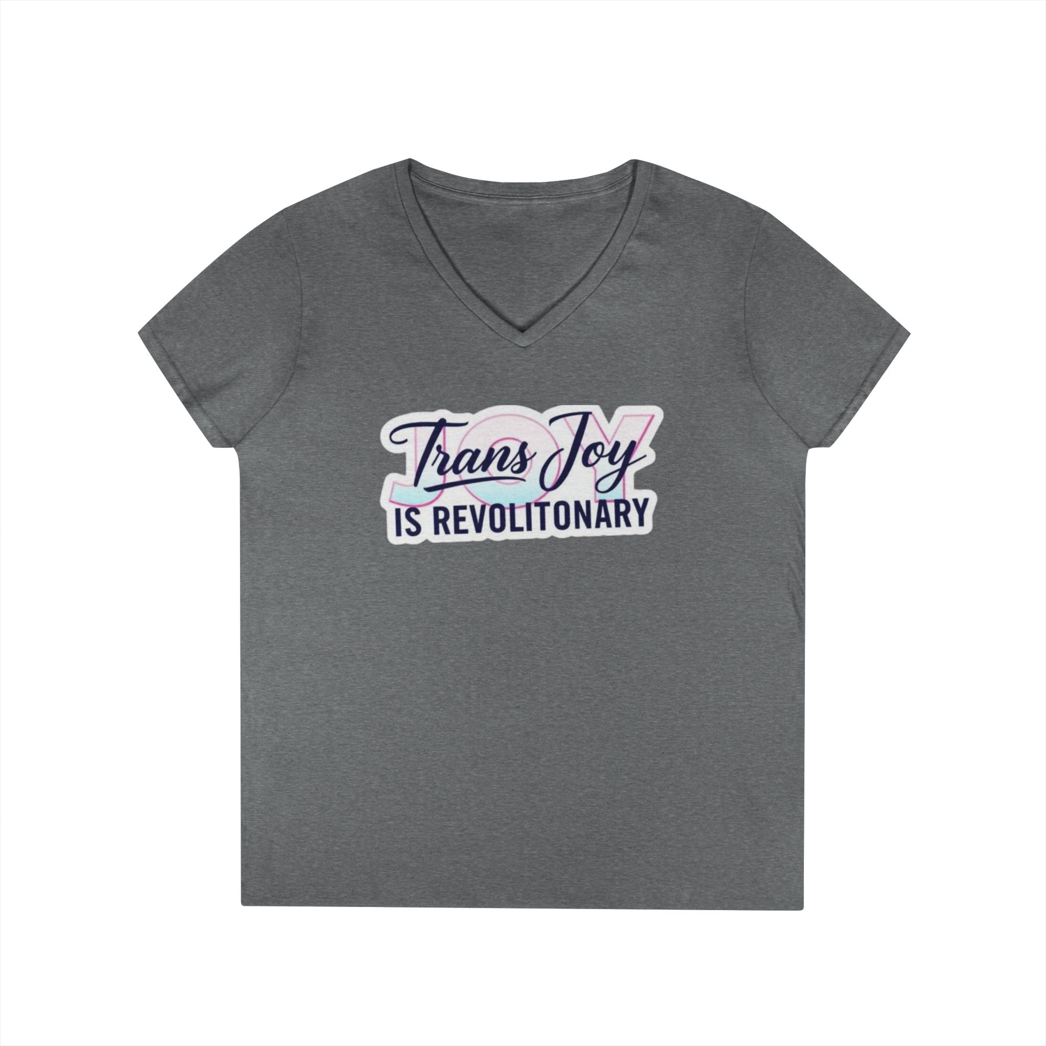 Trans Joy Ladies' V-Neck T-Shirt - Celebrate the LGBTQ+ Community