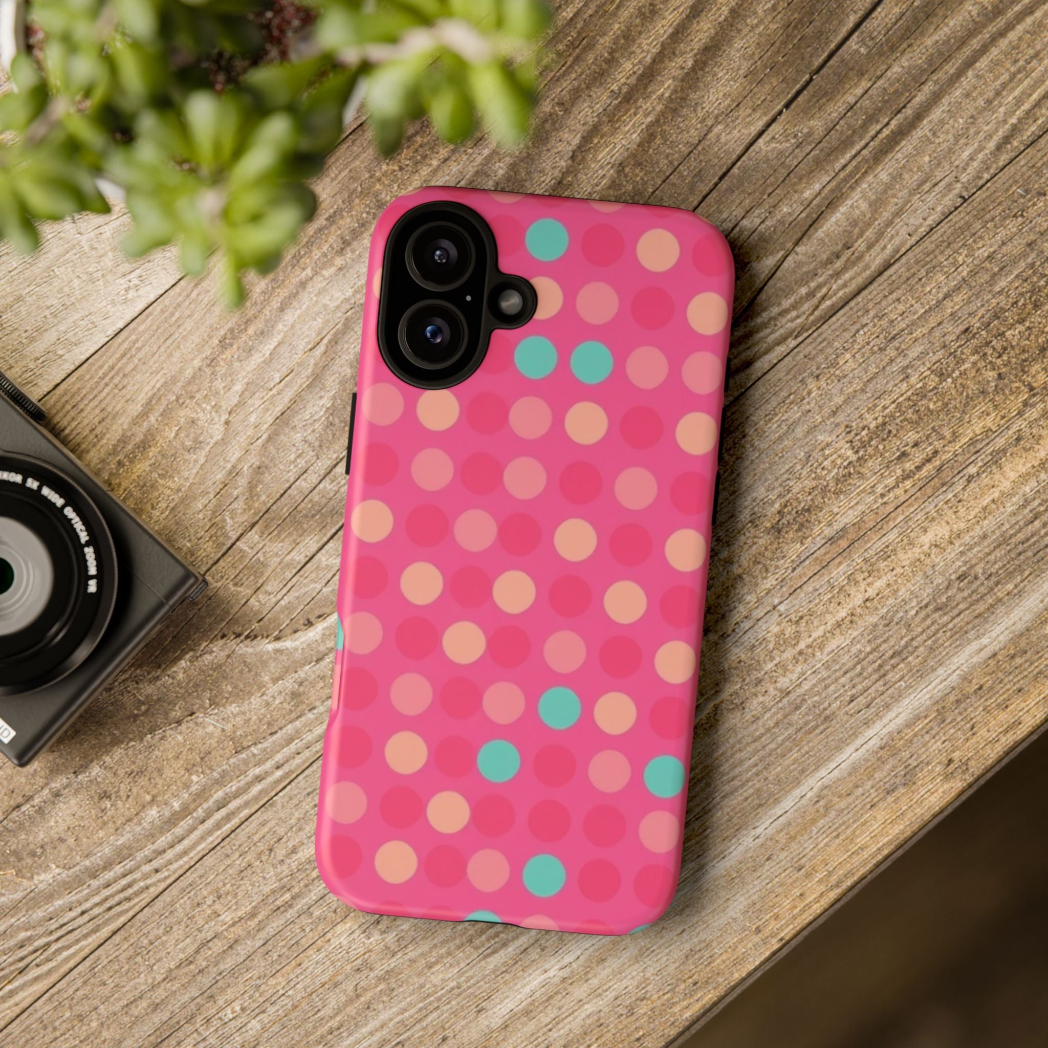 Android OR iPhone Protective Cases - Retro Polka Dots Pattern Tough Case