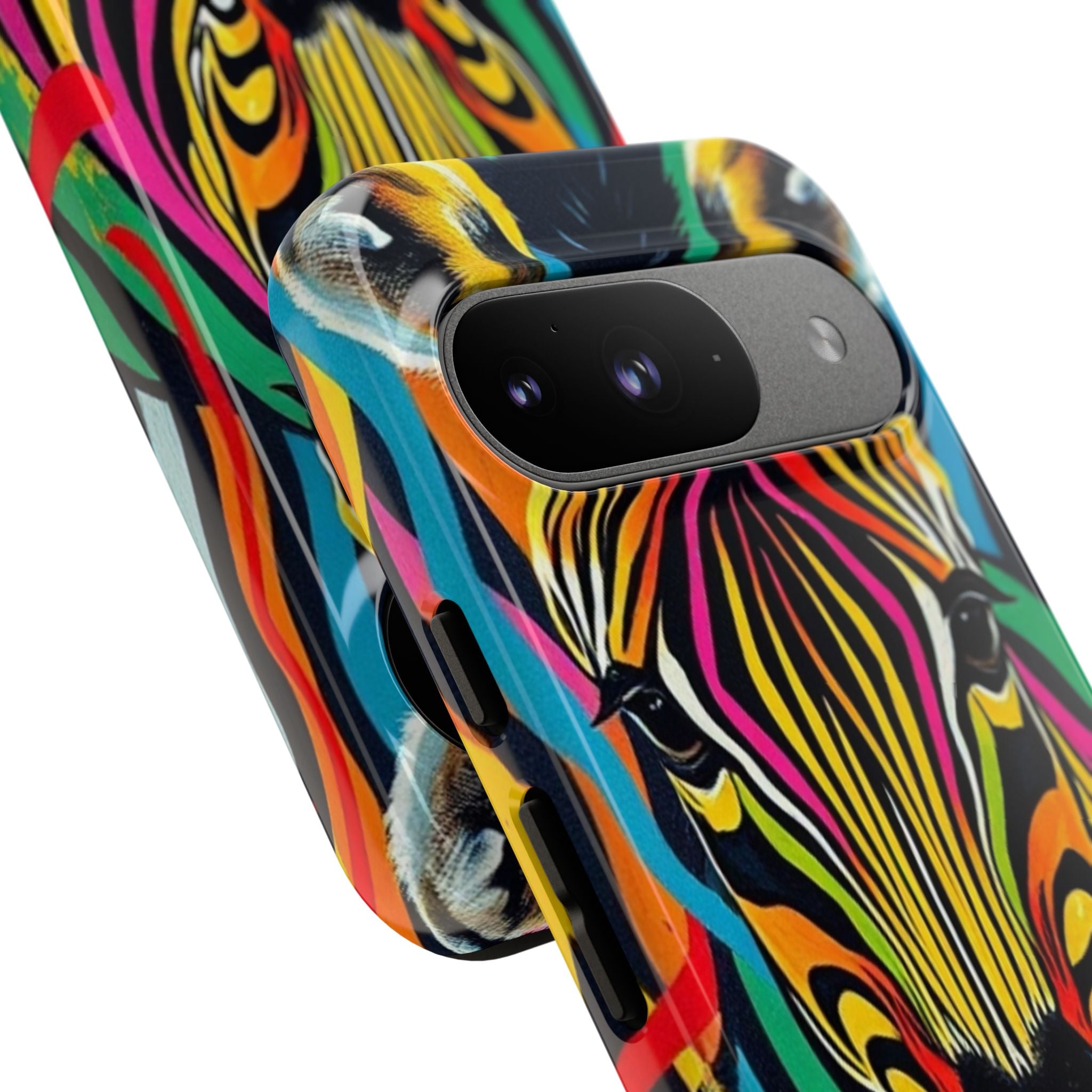 Android OR iPhone Compatible Cases - Rainbow Zebra Design - Unique Tough Cases
