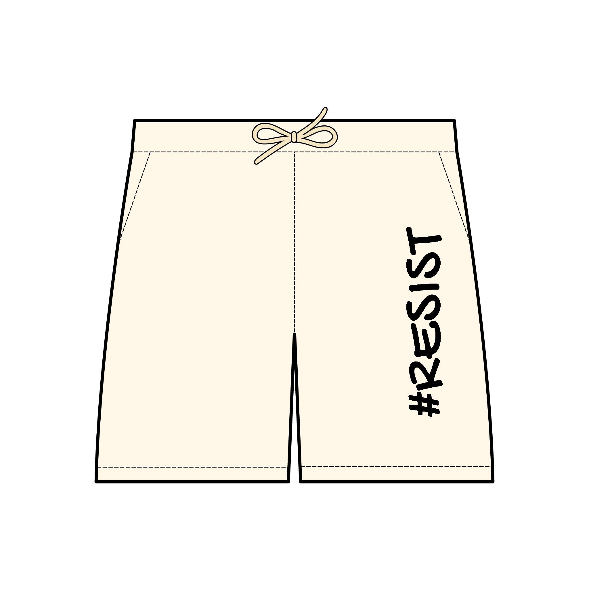 Unisex Lightweight Fleece Sweat Shorts with '#RESIST' Design