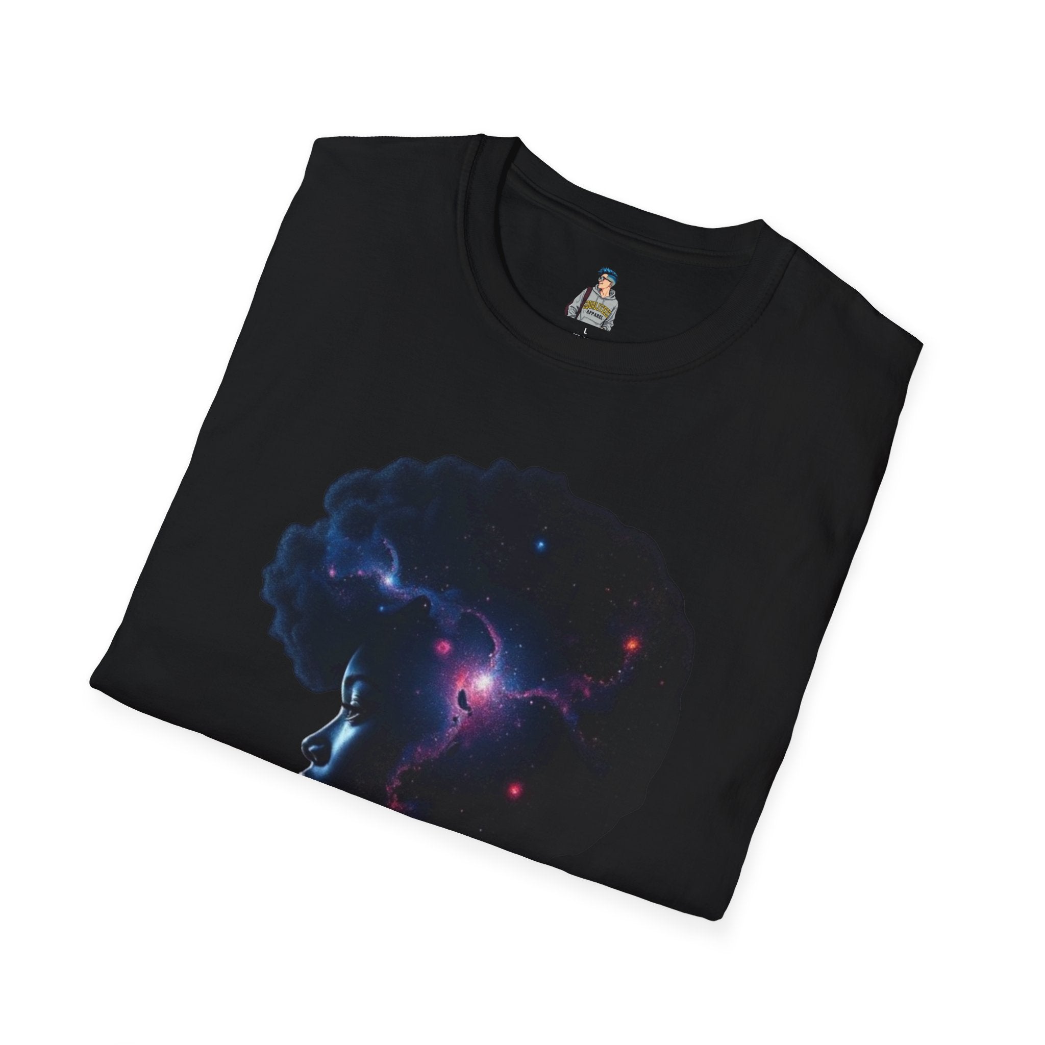 Black Universe Female Silhouette Unisex Softstyle T-Shirt - Celebrate Black Culture