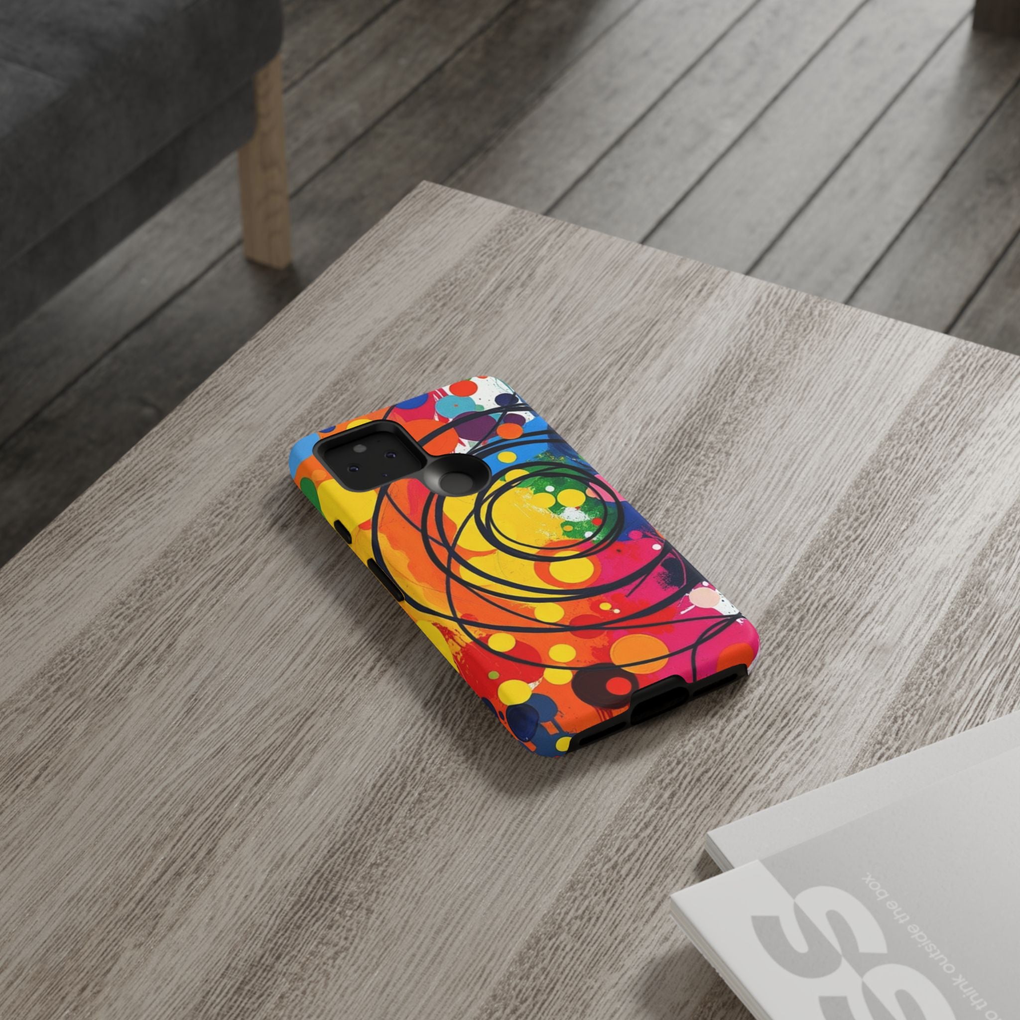 Colorful Abstract Rainbow Swirl Art Tough Case For Android & iPhone