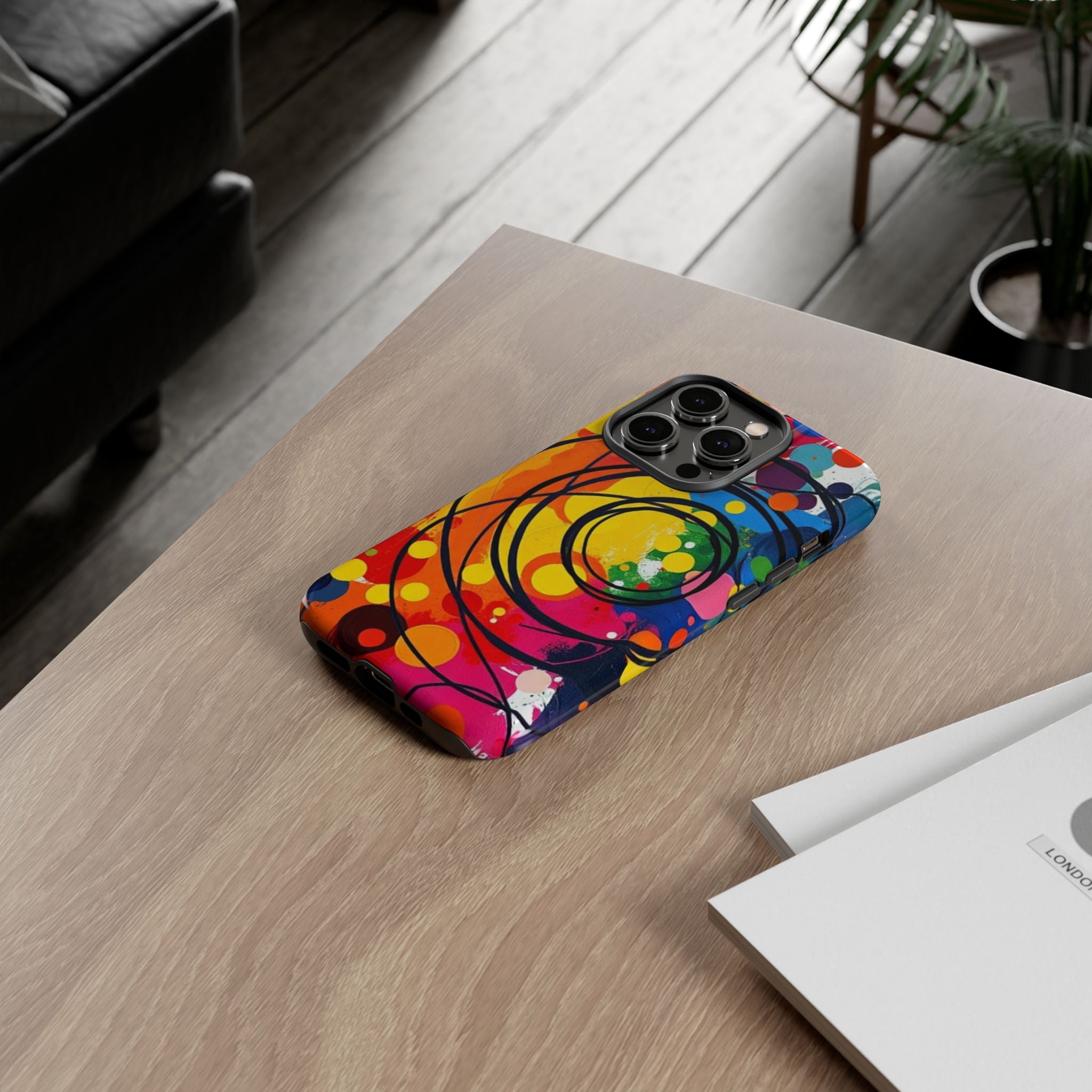 Colorful Abstract Rainbow Swirl Art Tough Case For Android & iPhone