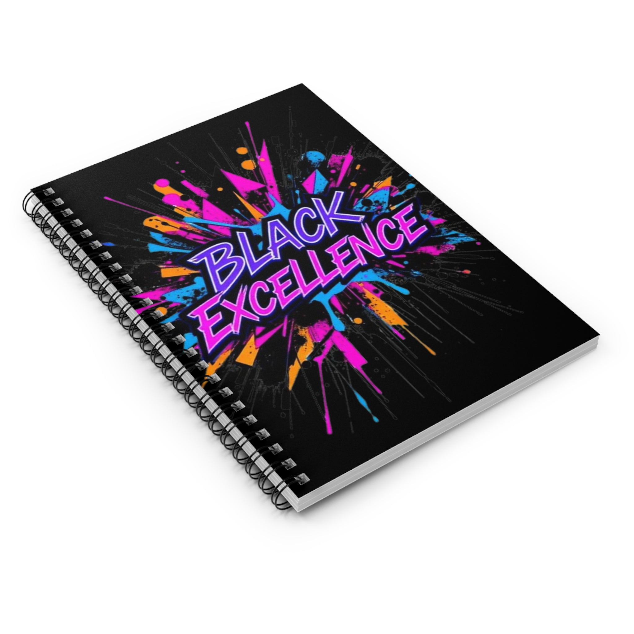 Black Excellence Spiral Notebook - Vibrant Design for Creative Minds