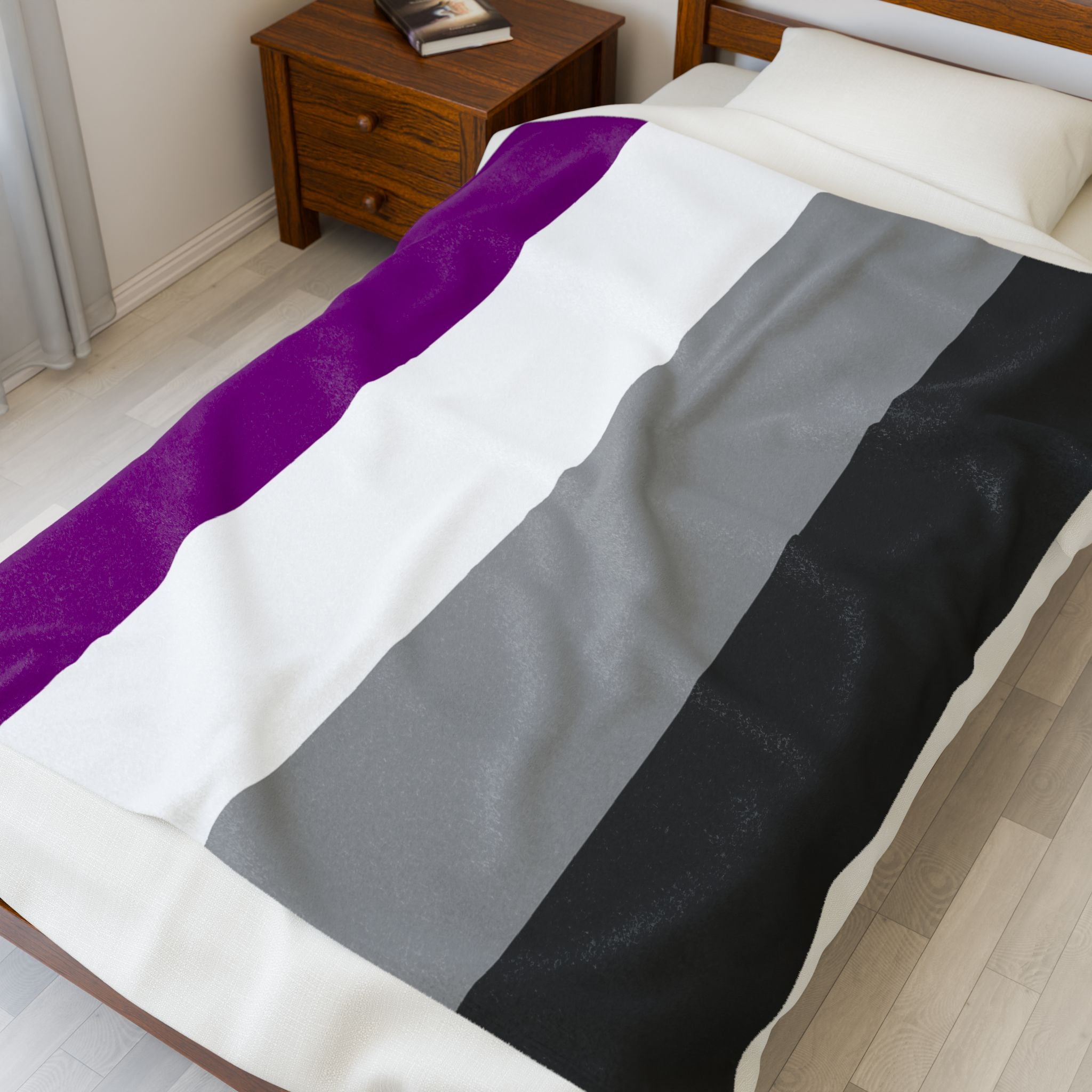 Asexual Pride Flag Velveteen Plush Blanket