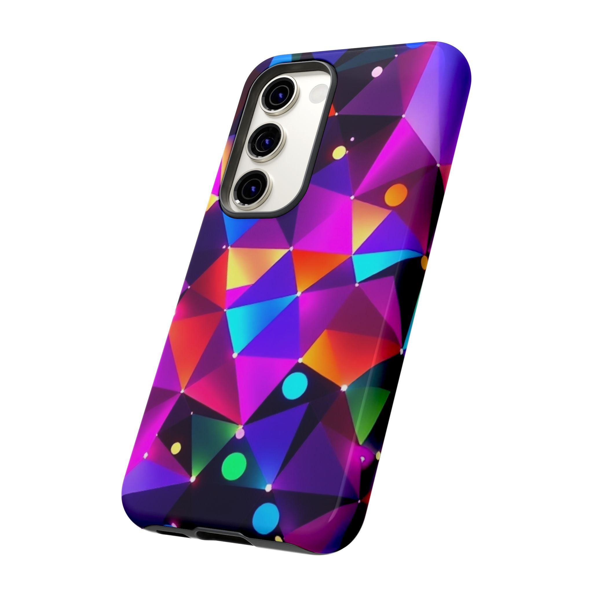 Android OR iPhone Compatible Cases - Colorful Angles Design - Unique Tough Cases
