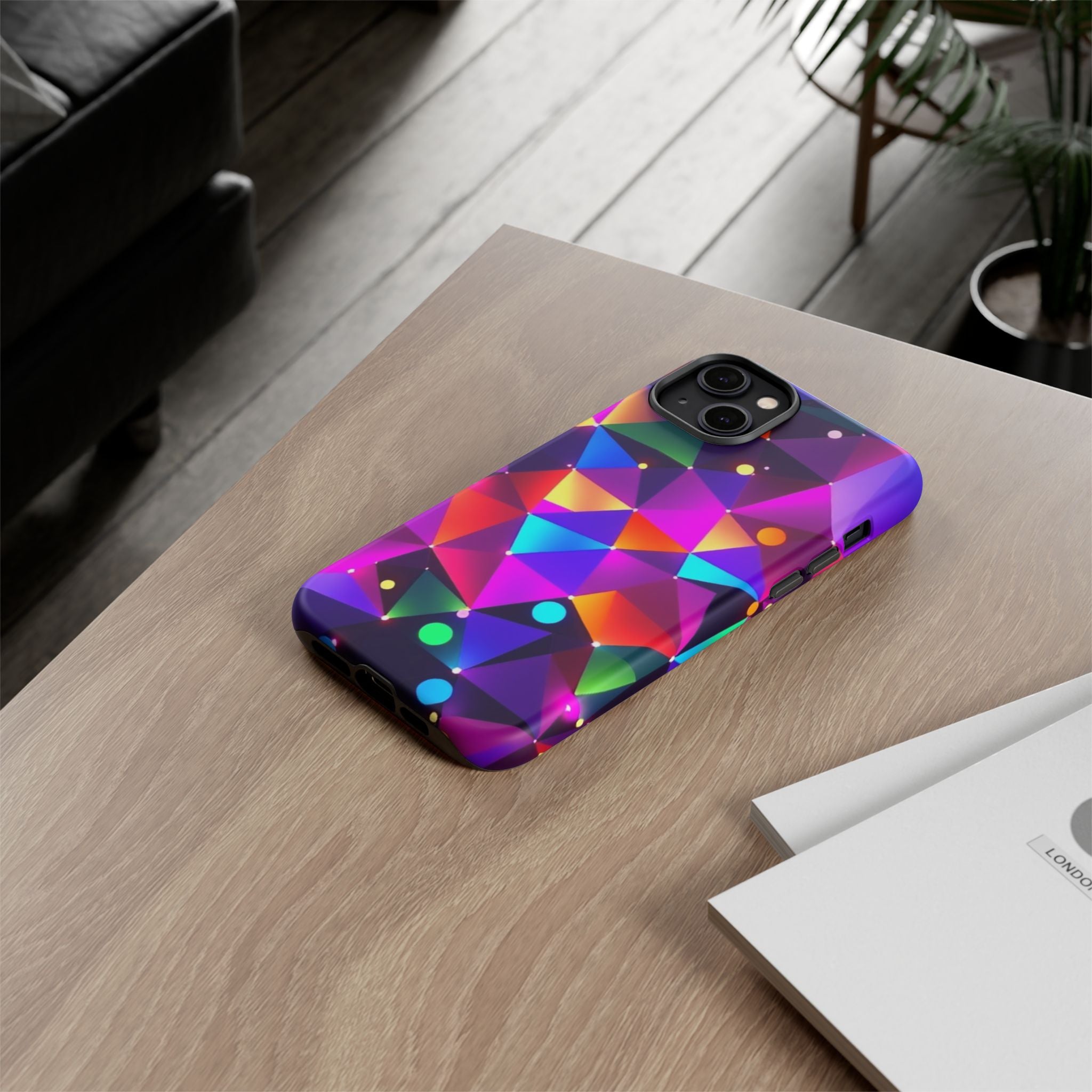 Android OR iPhone Compatible Cases - Colorful Angles Design - Unique Tough Cases