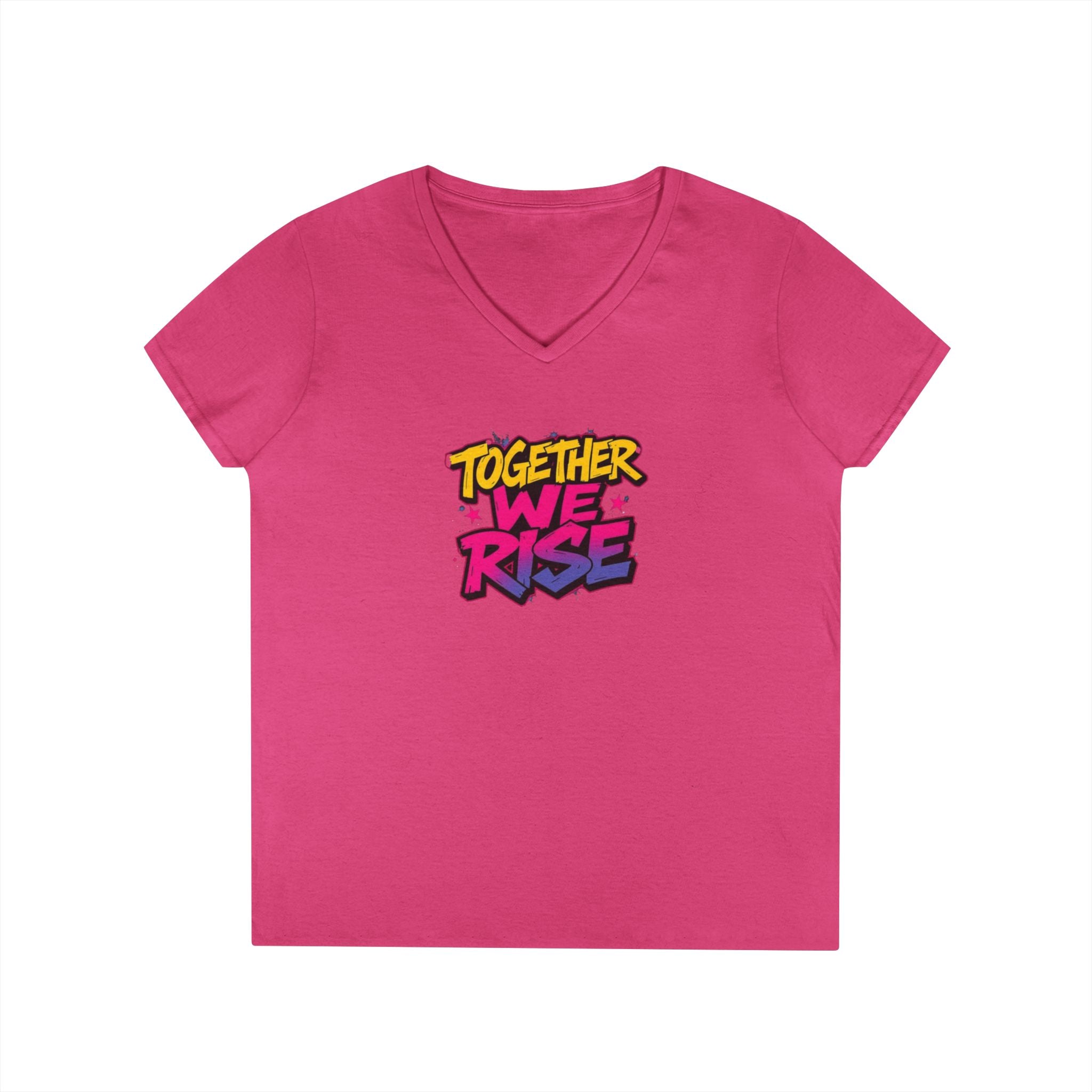 Together We Rise Ladies' V-Neck T-Shirt - Perfect Gift for Mother's Day