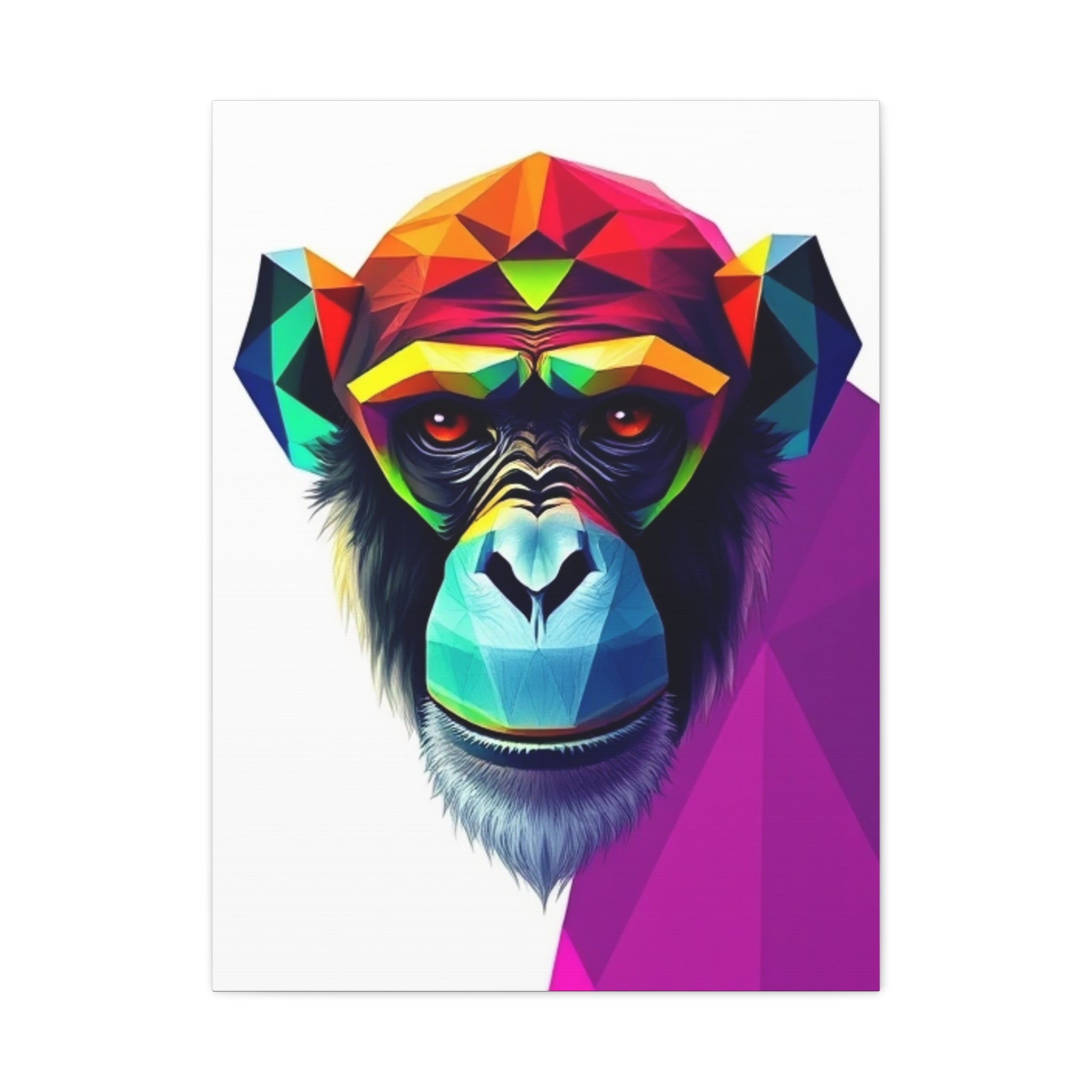 Colorful Chimpanzee Canvas Art - Vibrant Wall Decor for Animal Lovers