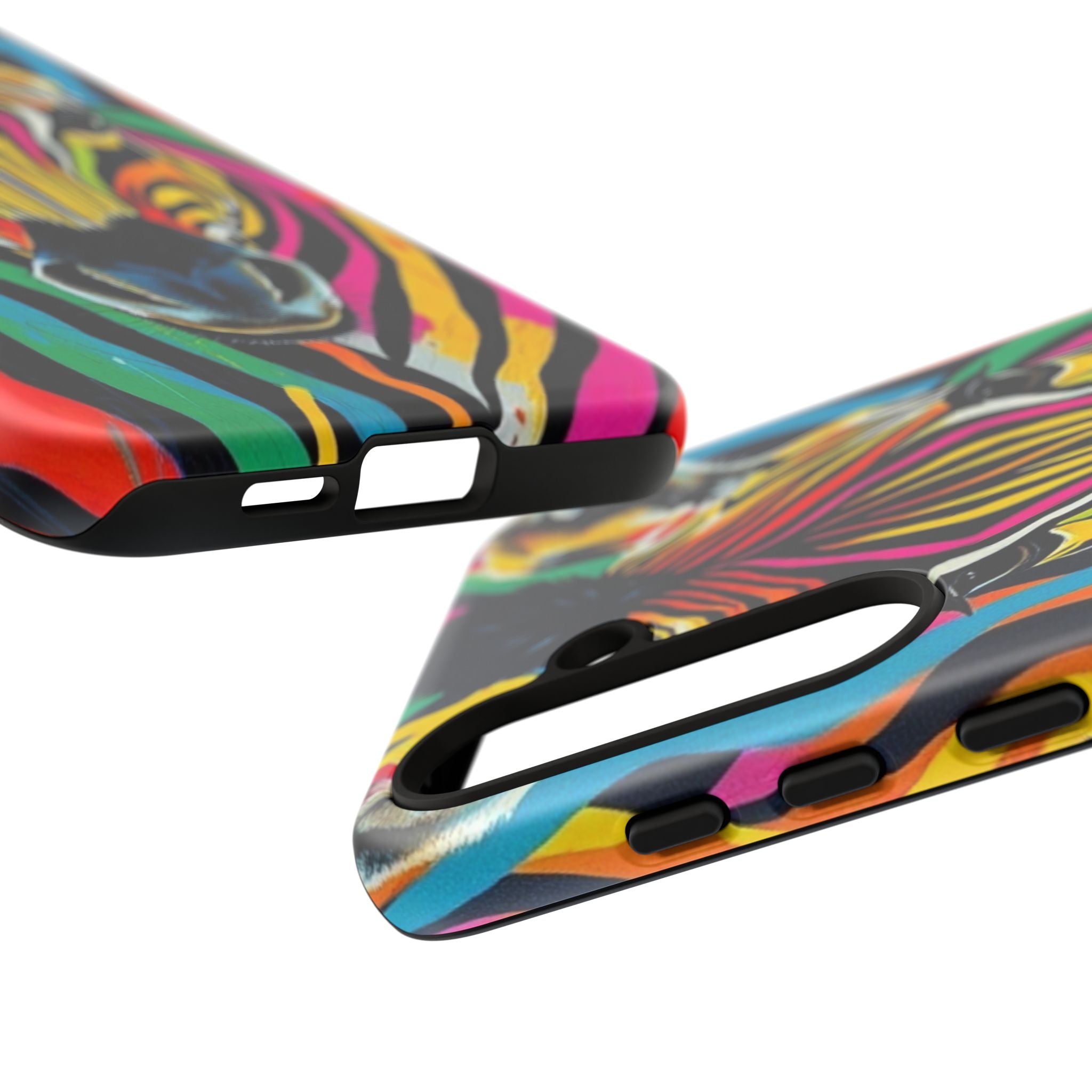 Android OR iPhone Compatible Cases - Rainbow Zebra Design - Unique Tough Cases