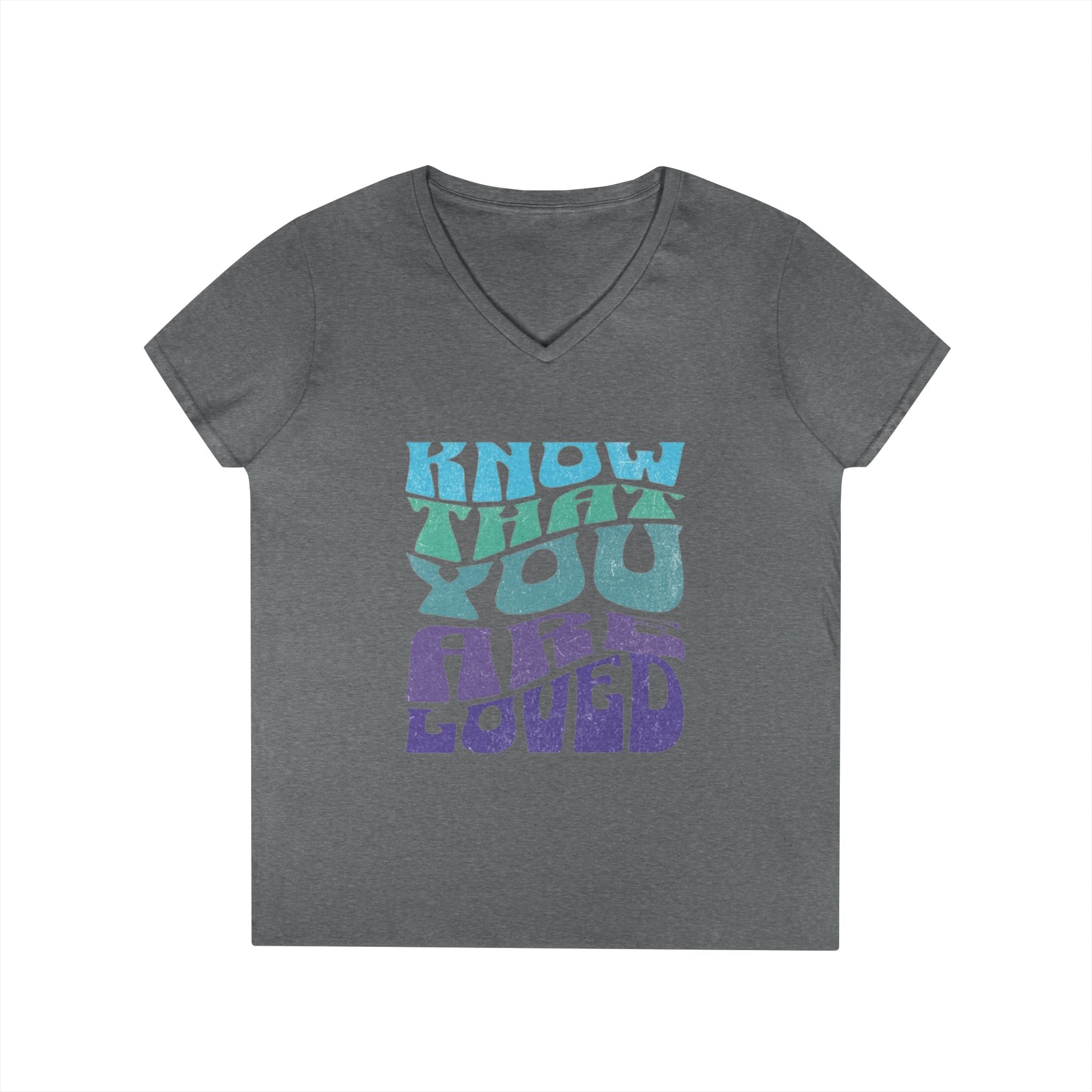 V-Neck T-Shirt - Know That You Are Loved Vintage Design