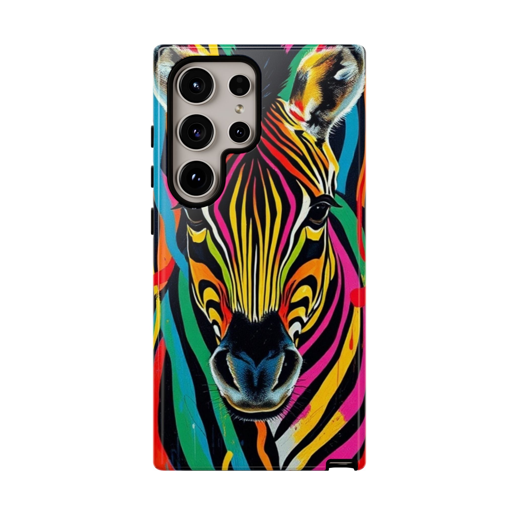 Android OR iPhone Compatible Cases - Rainbow Zebra Design - Unique Tough Cases