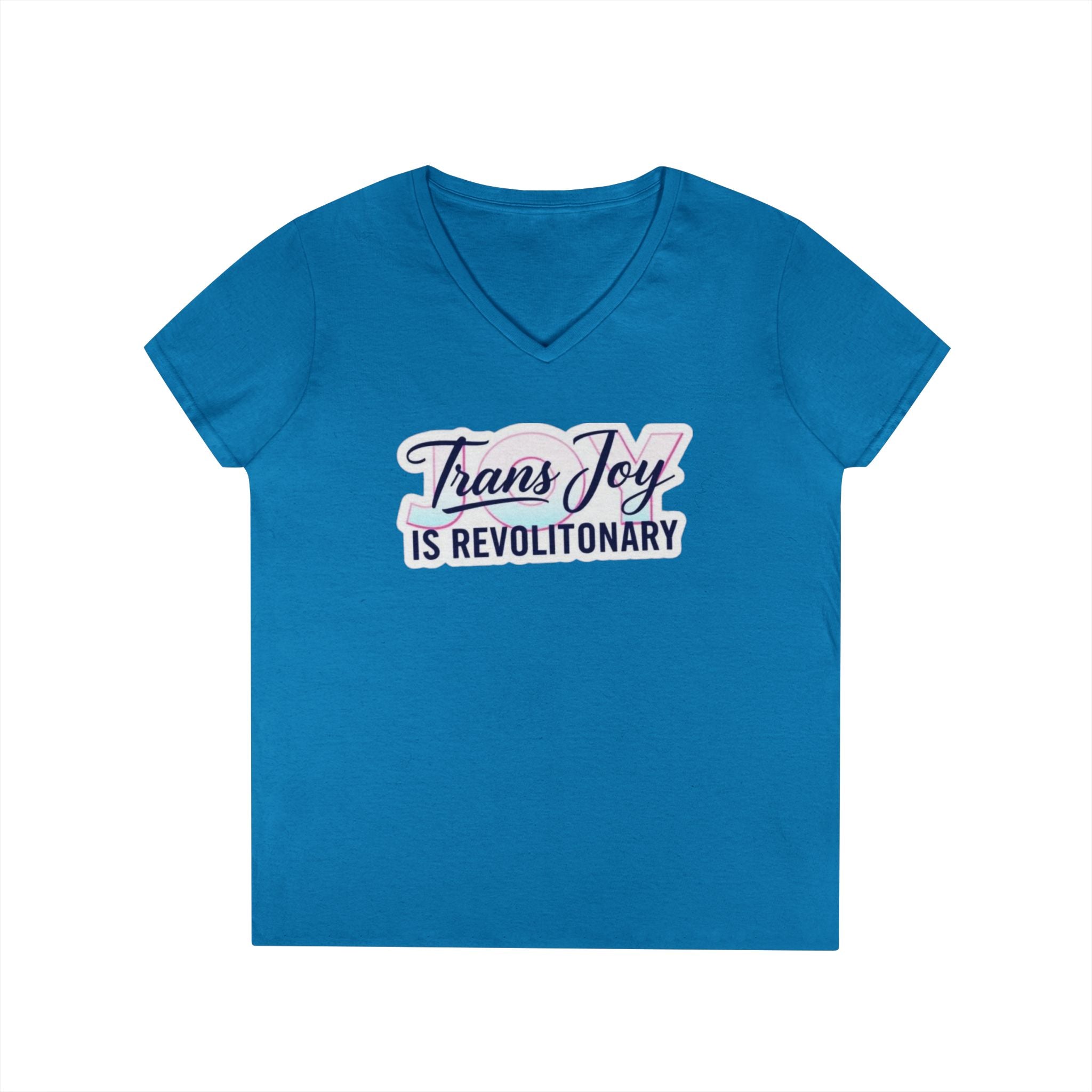 Trans Joy Ladies' V-Neck T-Shirt - Celebrate the LGBTQ+ Community