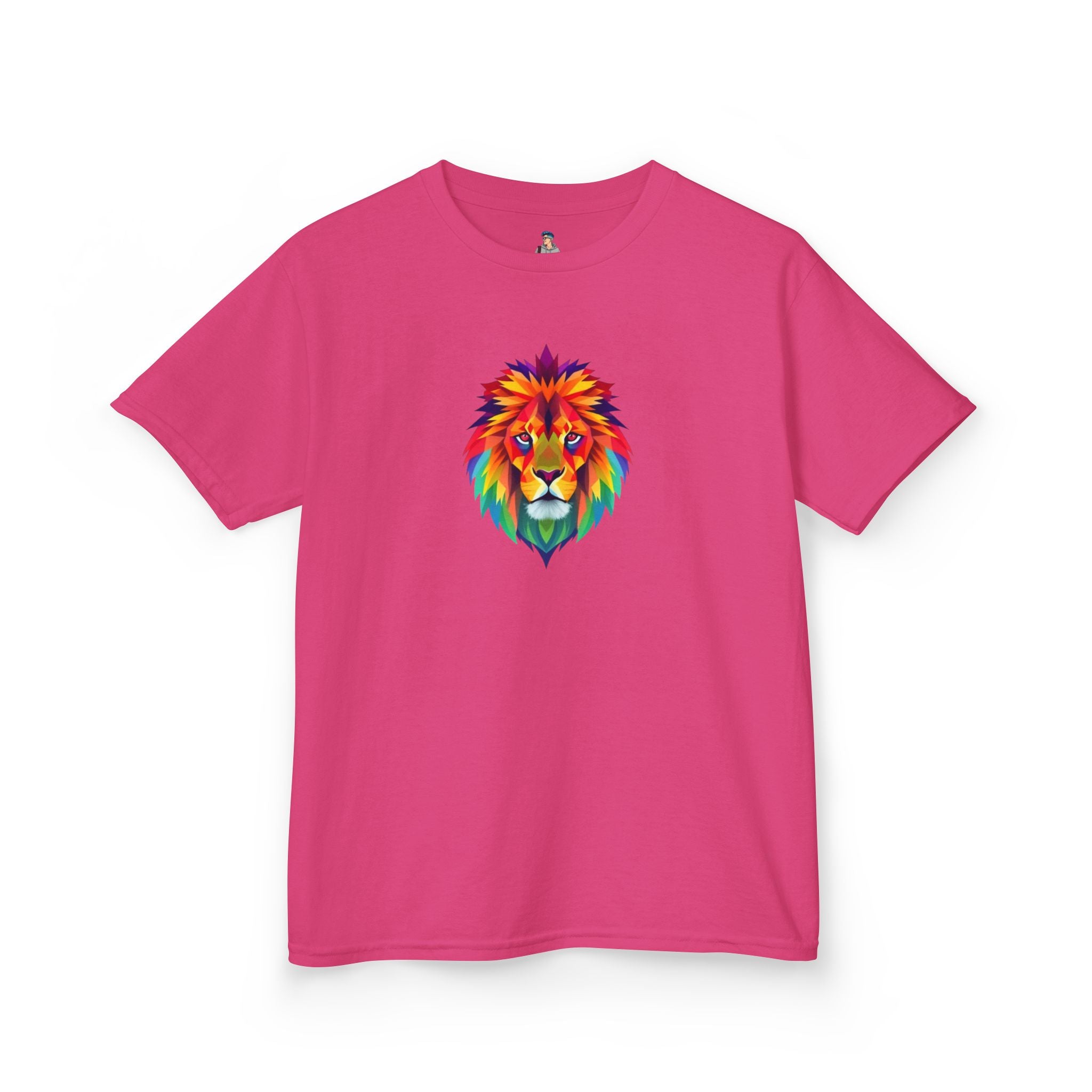 Colorful Fractal Lion Kids Heavy Cotton Tee