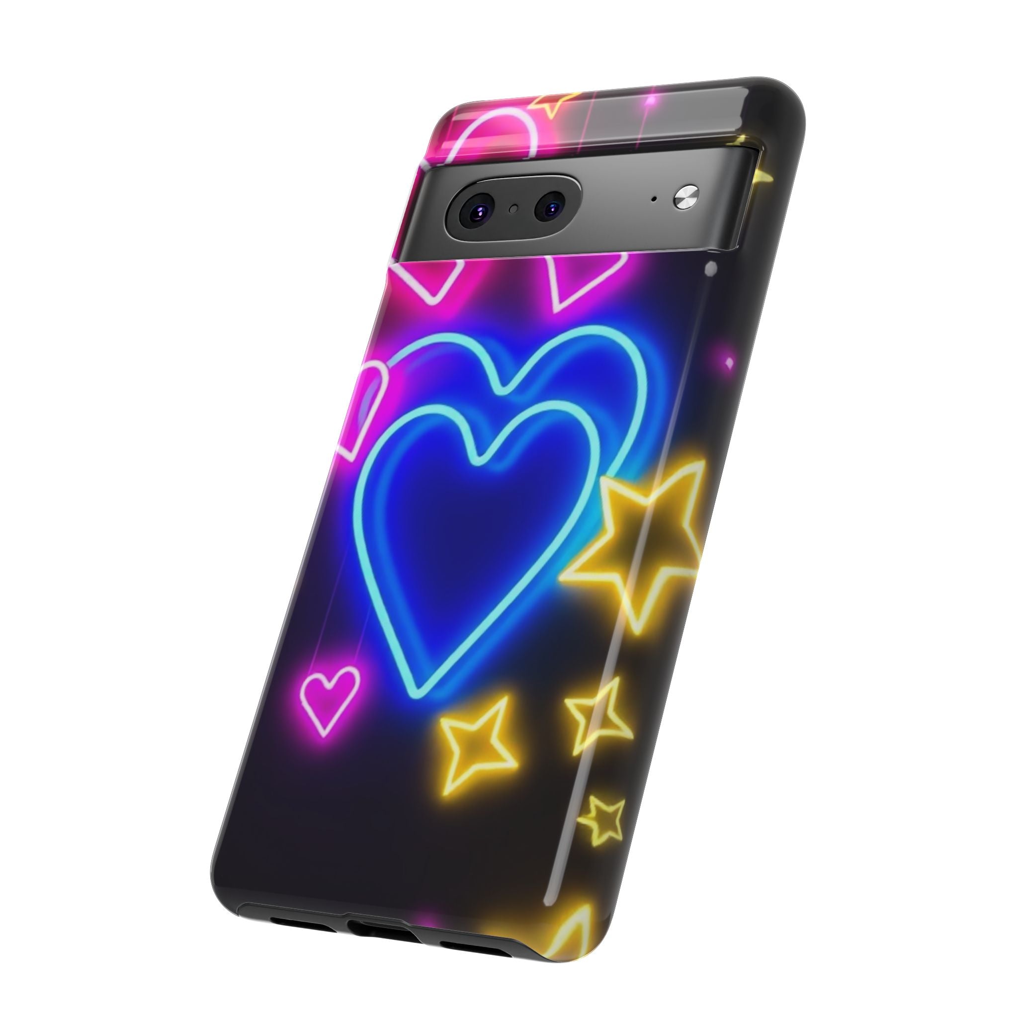 Android OR iPhone Compatible Cases - Neon Love Design - Unique Tough Cases