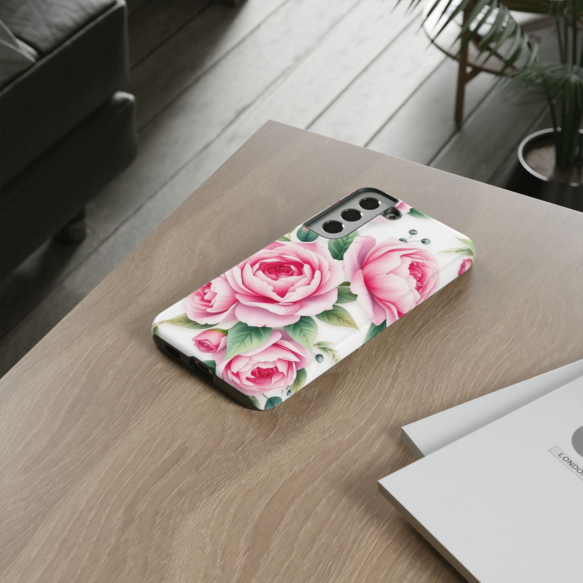 Android OR iPhone Compatible Cases - Pink Flower Design - Unique Tough Cases