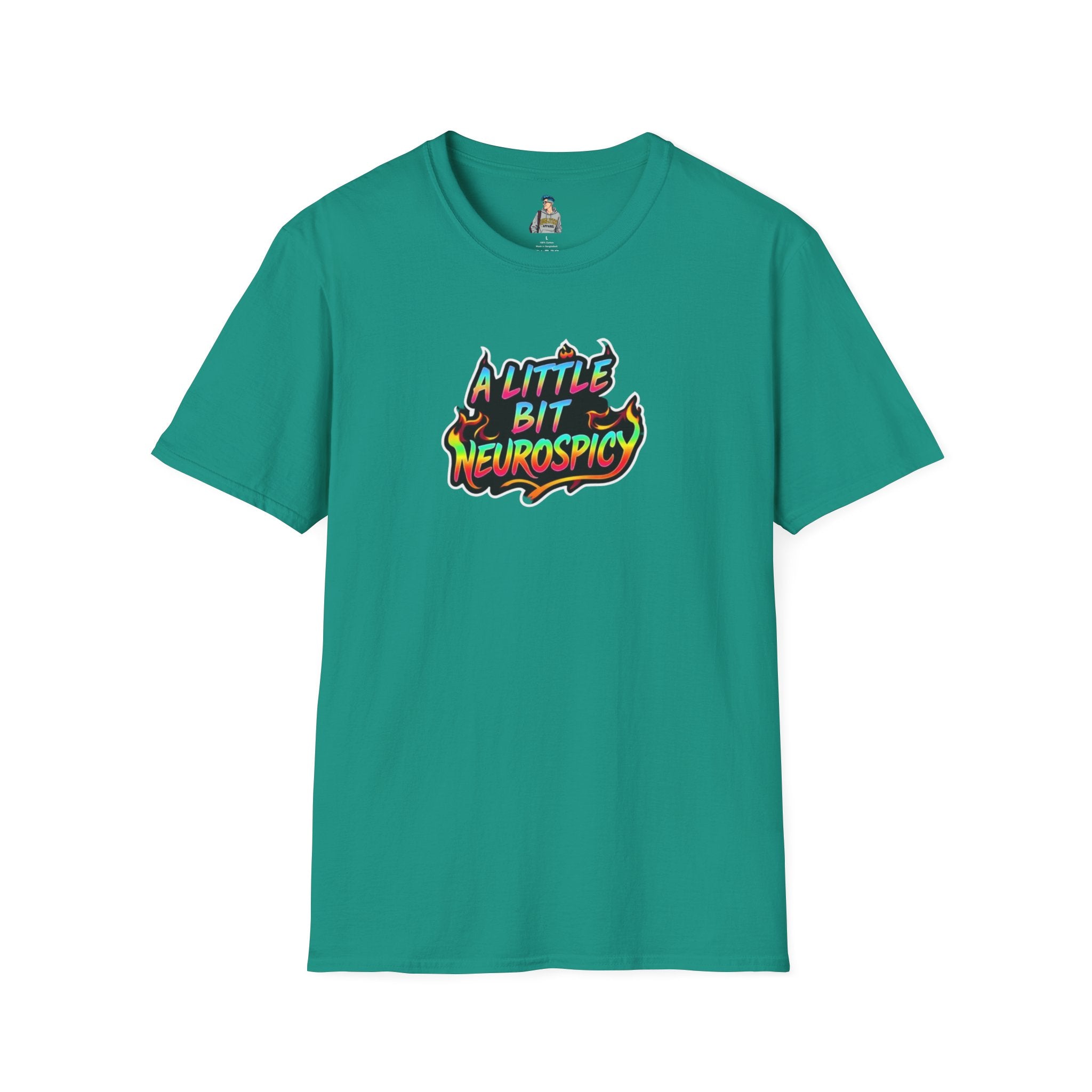 A Little Bit Neurospicy Unisex Softstyle T-Shirt - Fun & Quirky Graphic Tee for Neurodivergent Awareness