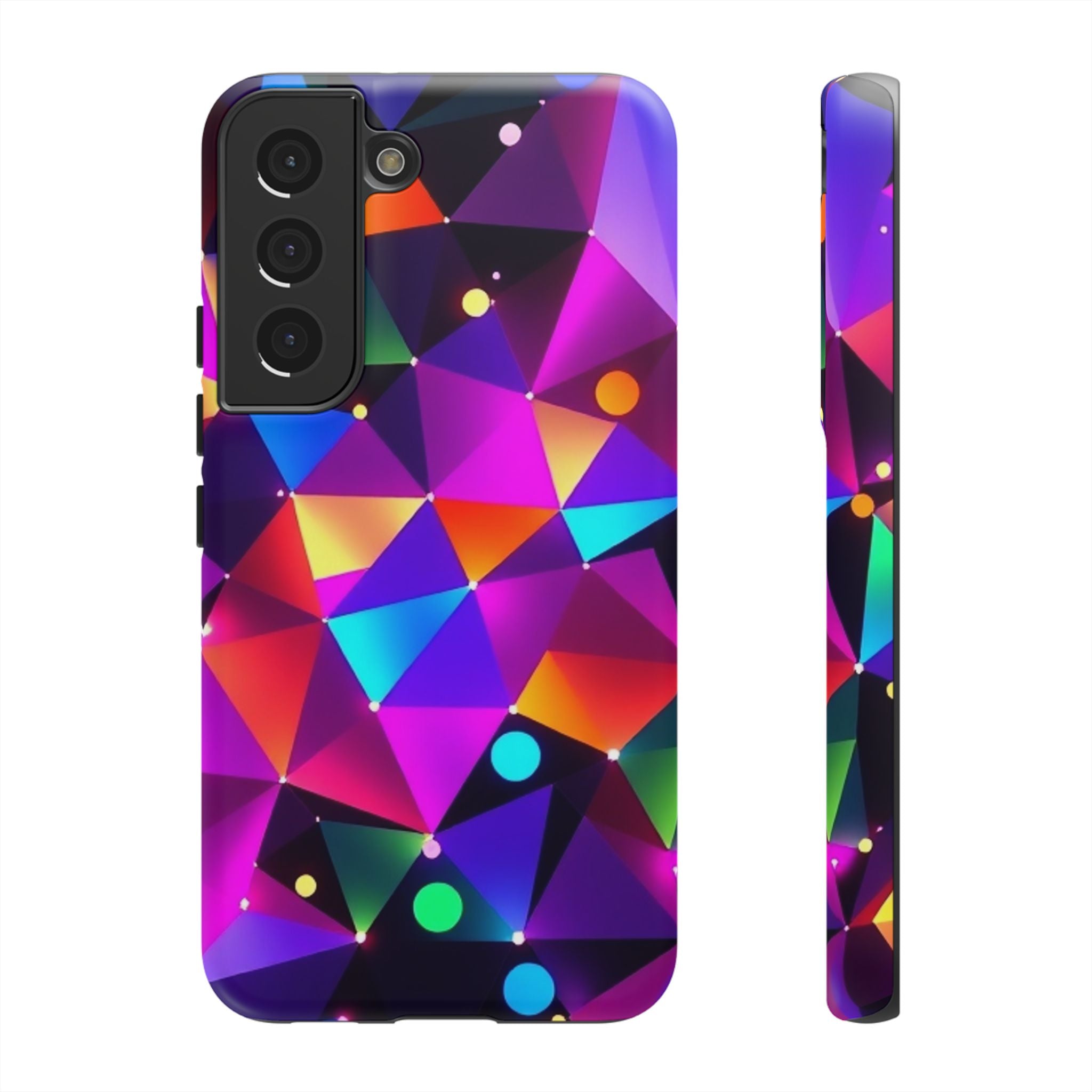 Android OR iPhone Compatible Cases - Colorful Angles Design - Unique Tough Cases