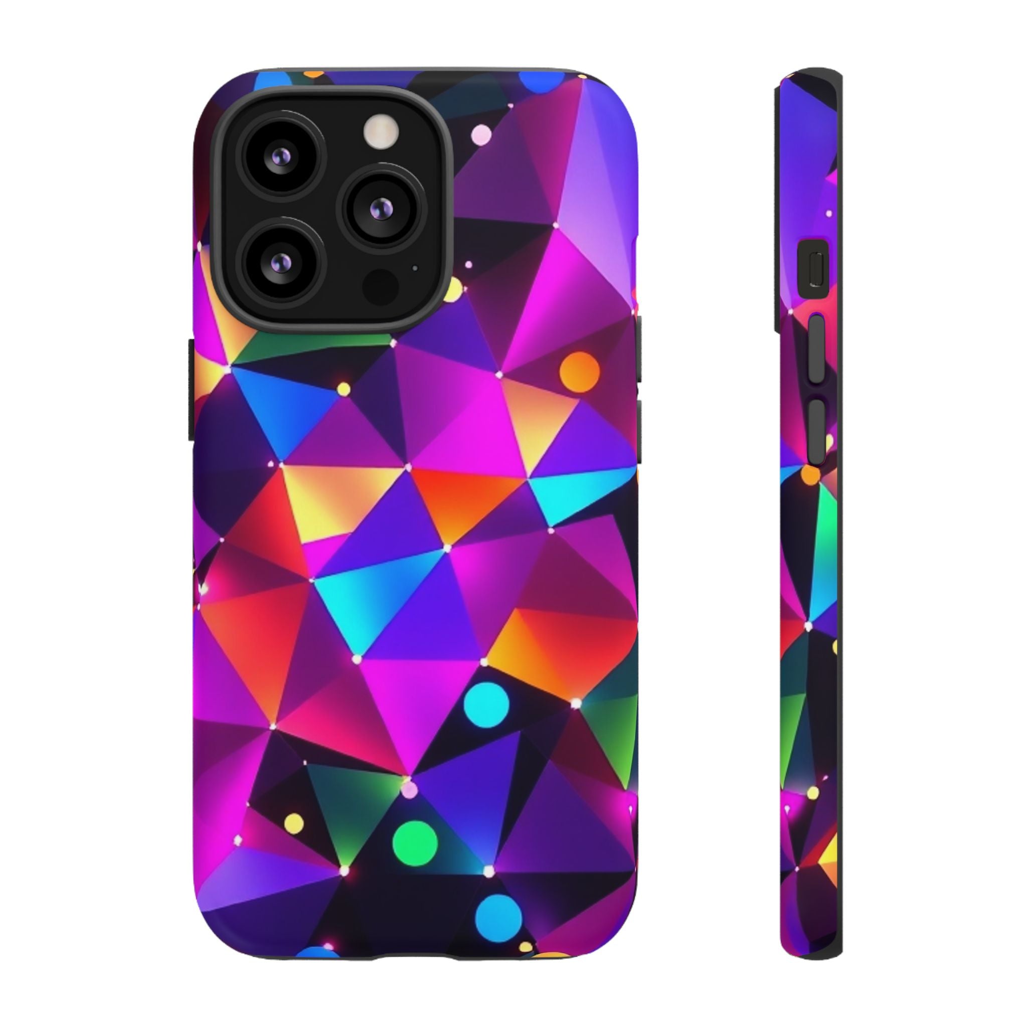 Android OR iPhone Compatible Cases - Colorful Angles Design - Unique Tough Cases