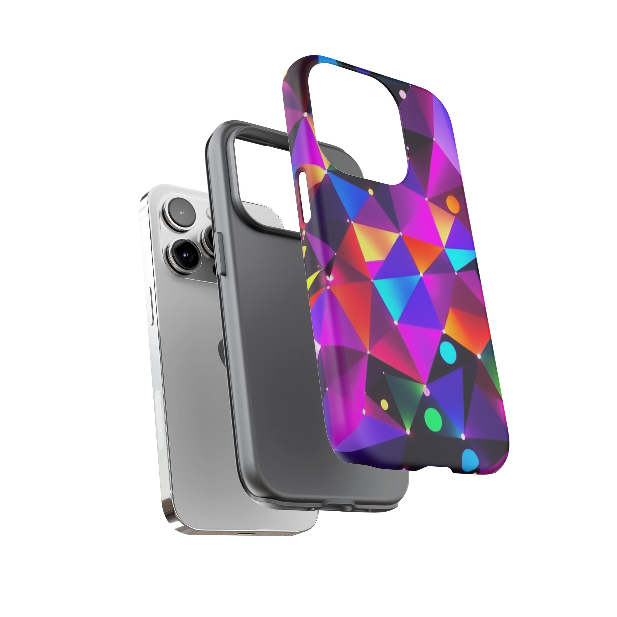 Android OR iPhone Compatible Cases - Colorful Angles Design - Unique Tough Cases