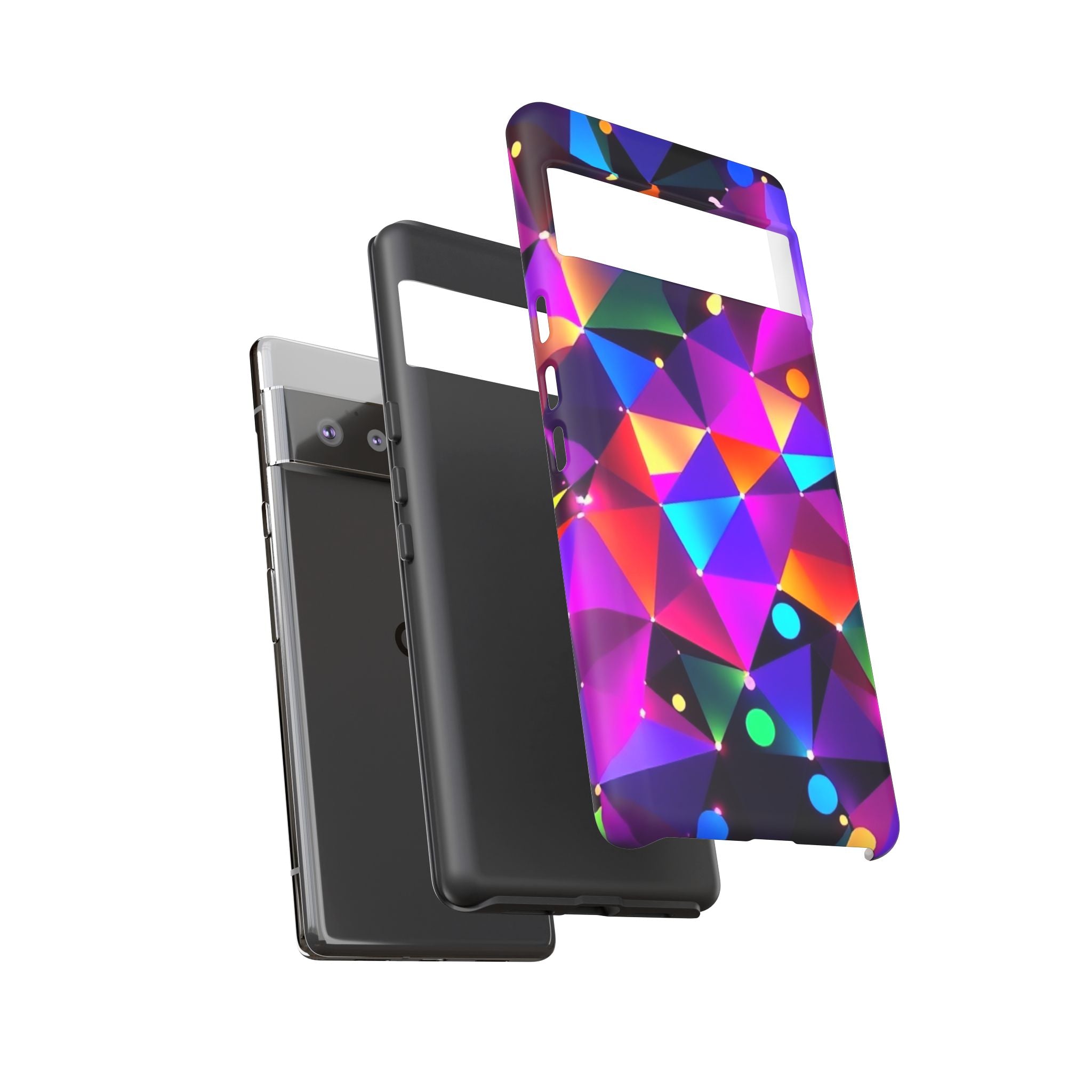Android OR iPhone Compatible Cases - Colorful Angles Design - Unique Tough Cases