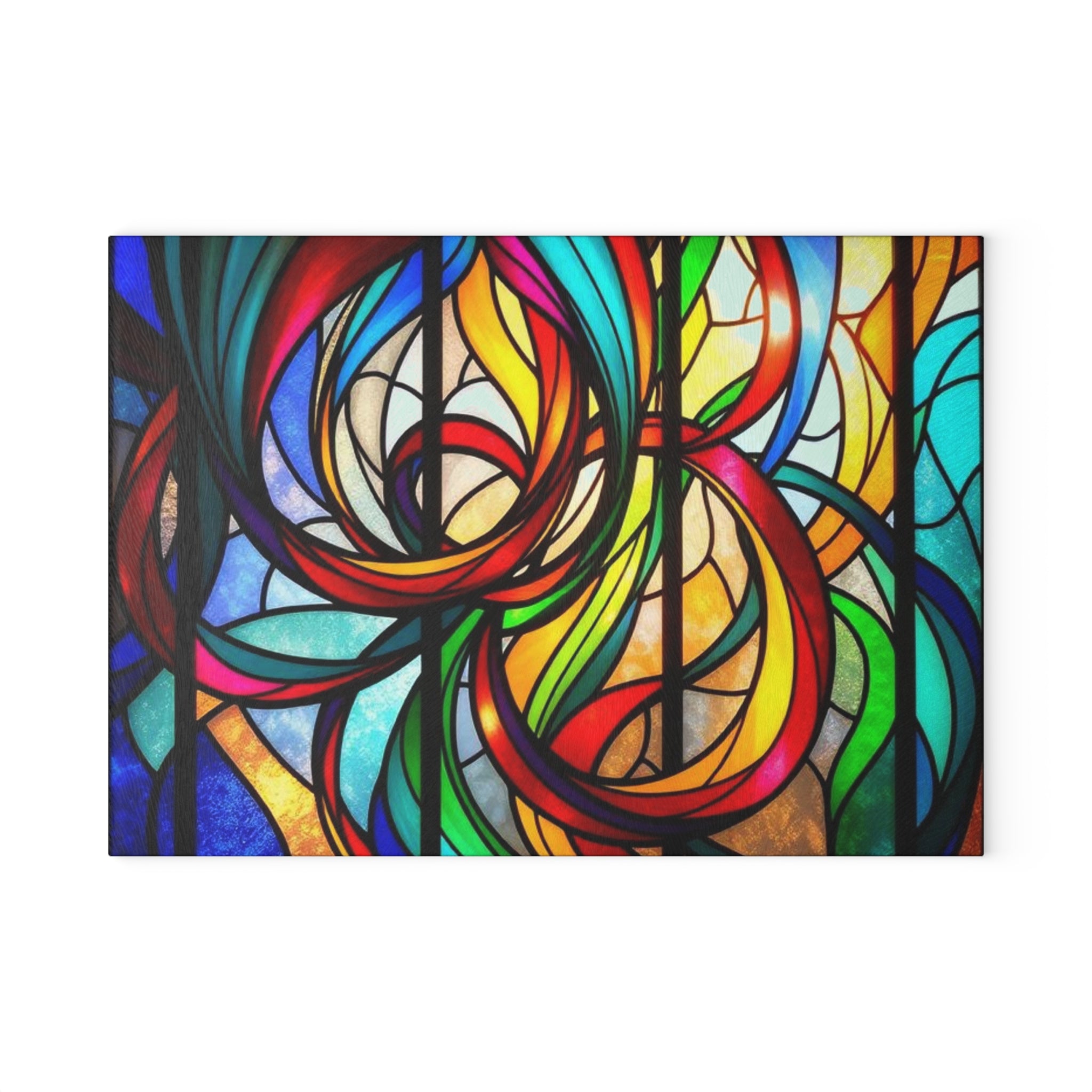 Stained Glass Art Cutting Board - Colorful Kitchen Decor for Creative Chefs
