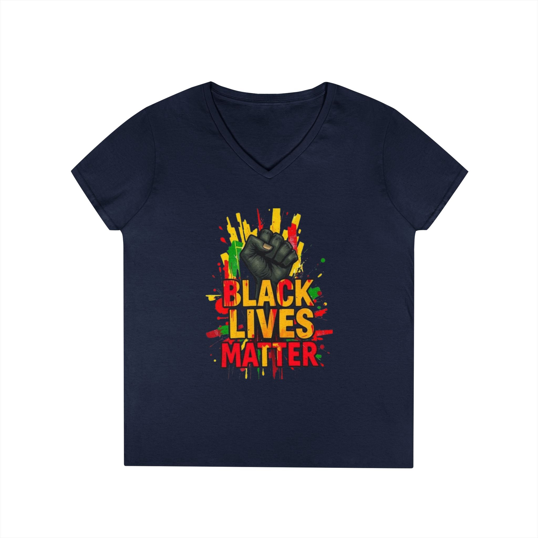 Empowering Ladies' V-Neck T-Shirt | Black Lives Matter Design