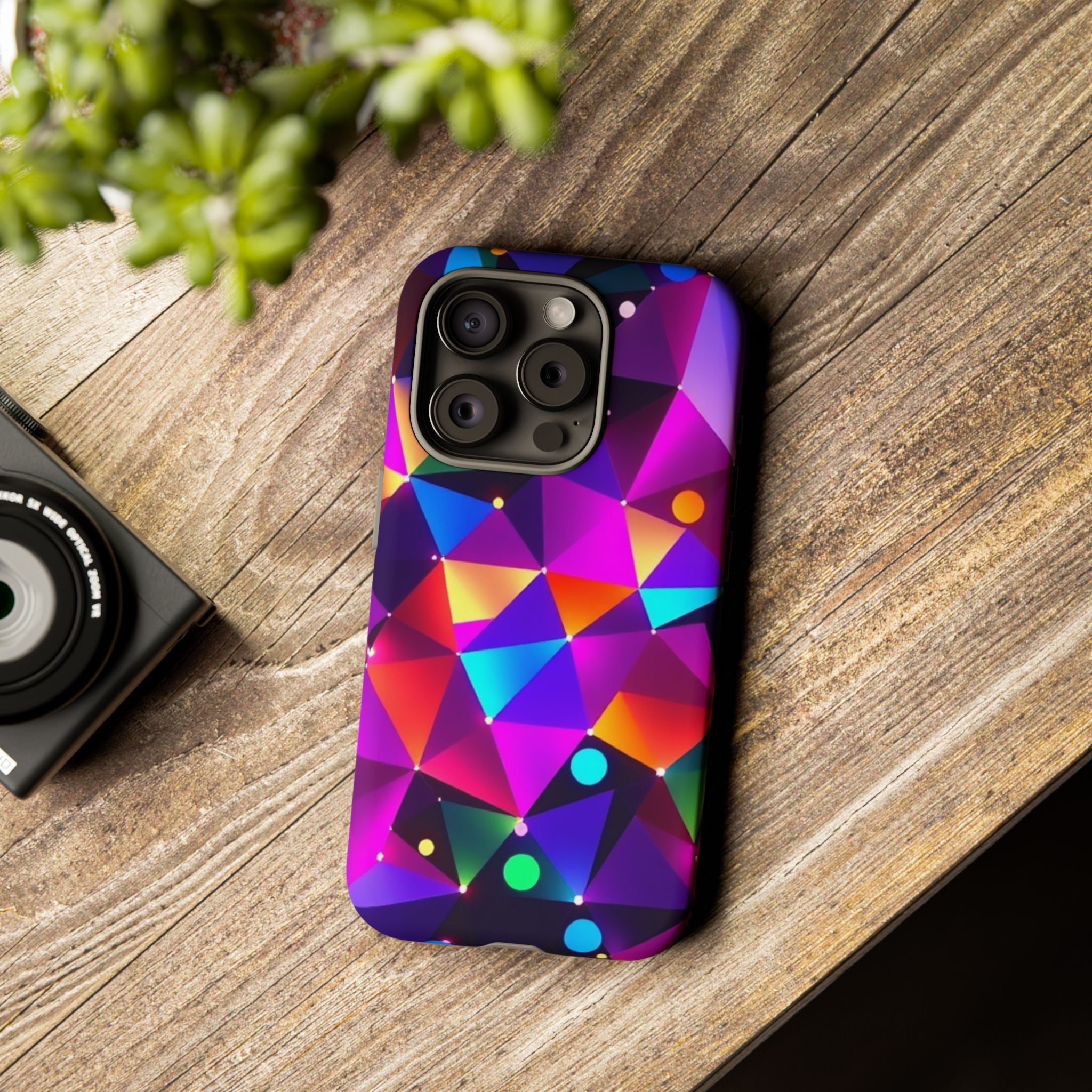 Android OR iPhone Compatible Cases - Colorful Angles Design - Unique Tough Cases