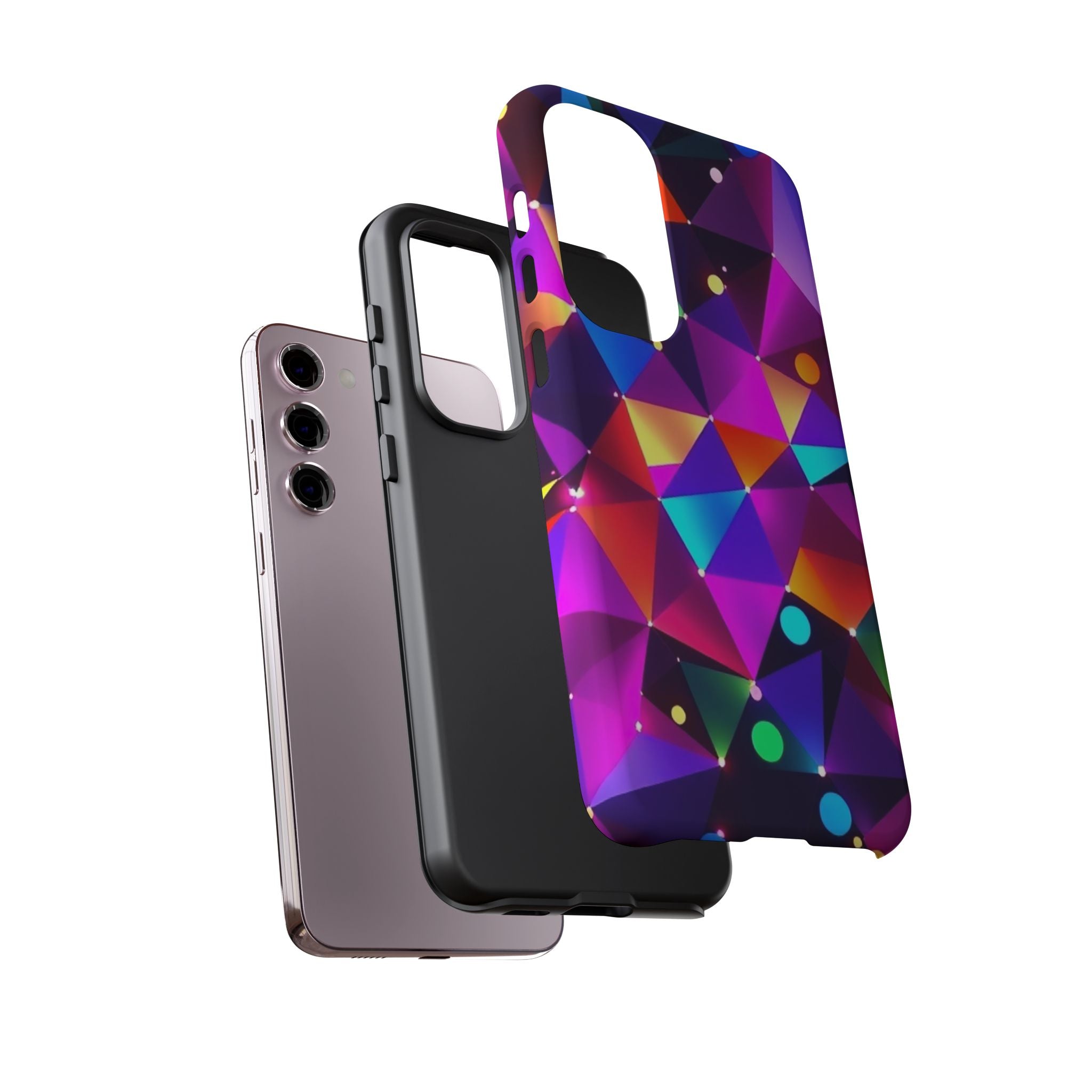 Android OR iPhone Compatible Cases - Colorful Angles Design - Unique Tough Cases
