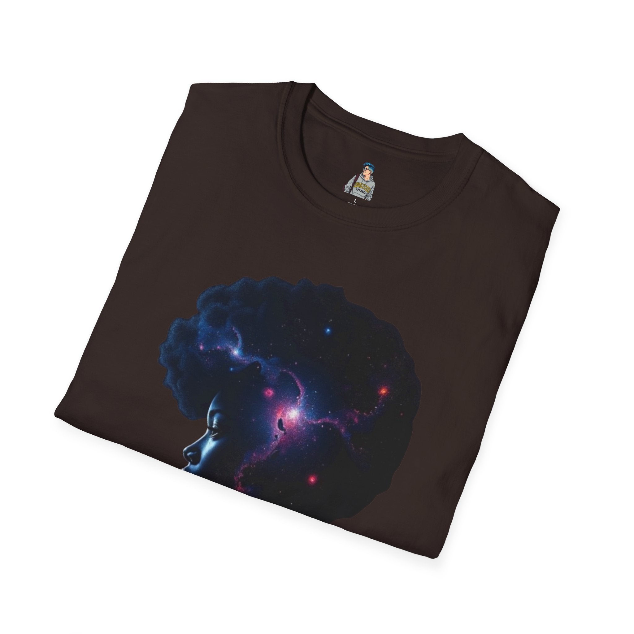 Black Universe Female Silhouette Unisex Softstyle T-Shirt - Celebrate Black Culture
