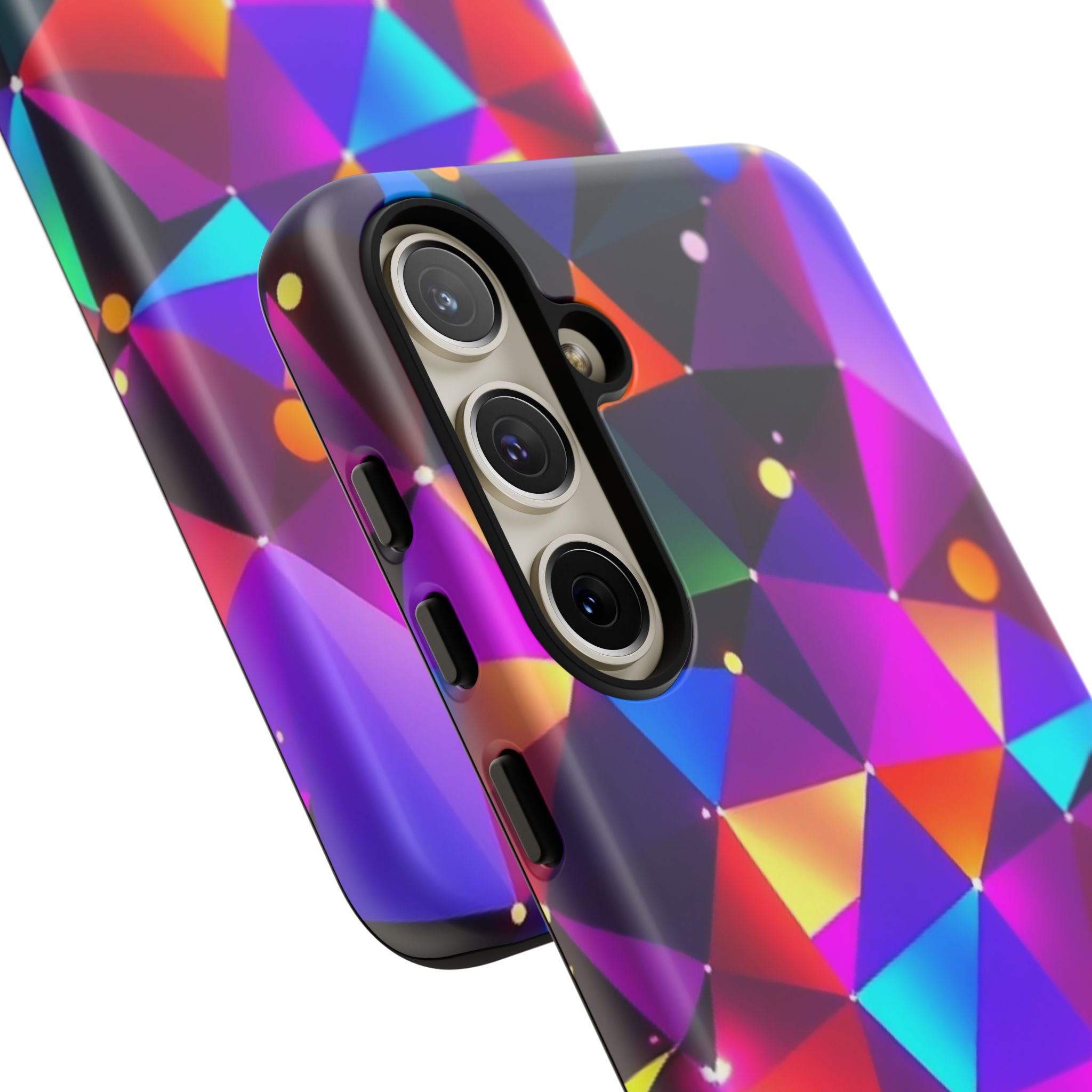 Android OR iPhone Compatible Cases - Colorful Angles Design - Unique Tough Cases