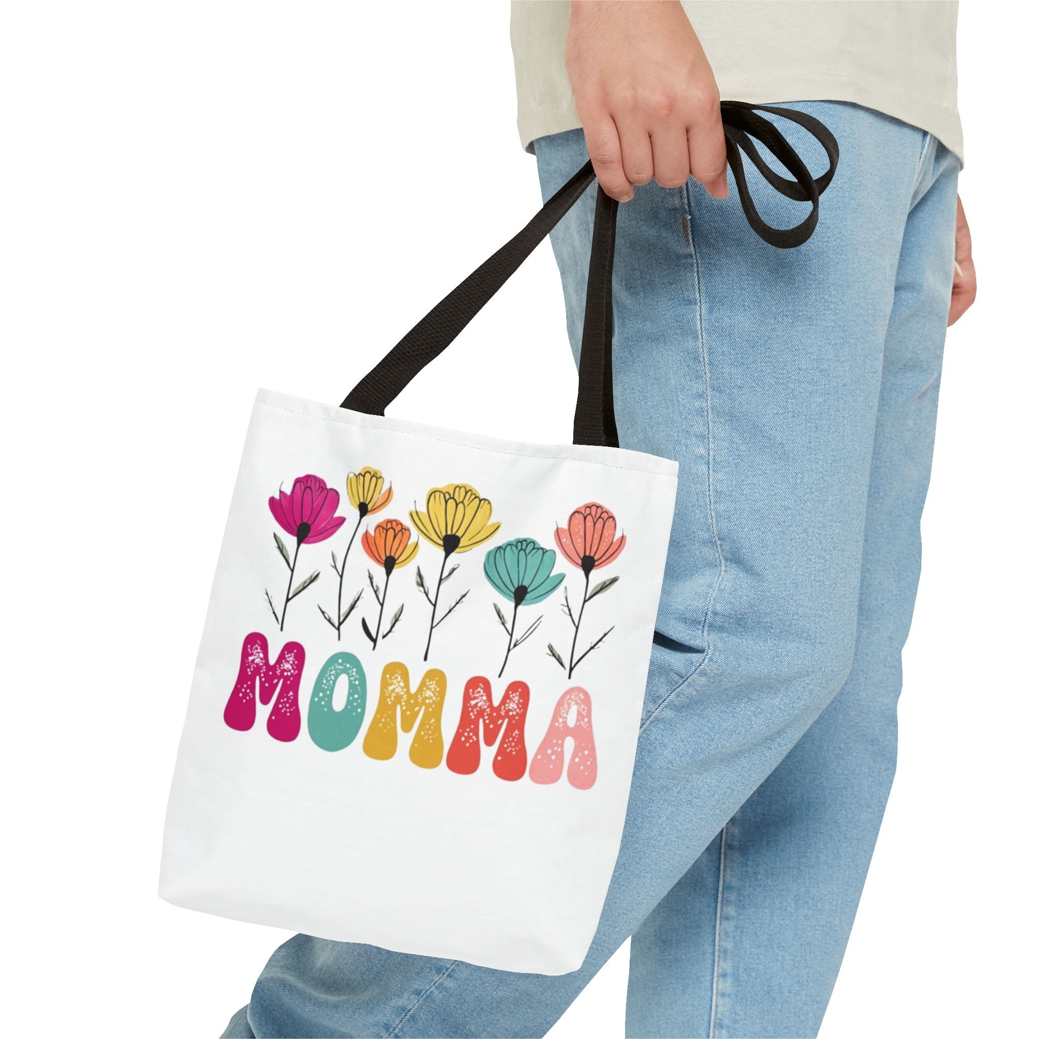 Colorful Floral 'Momma' Tote Bag - Perfect for Mother's Day and Everyday Use