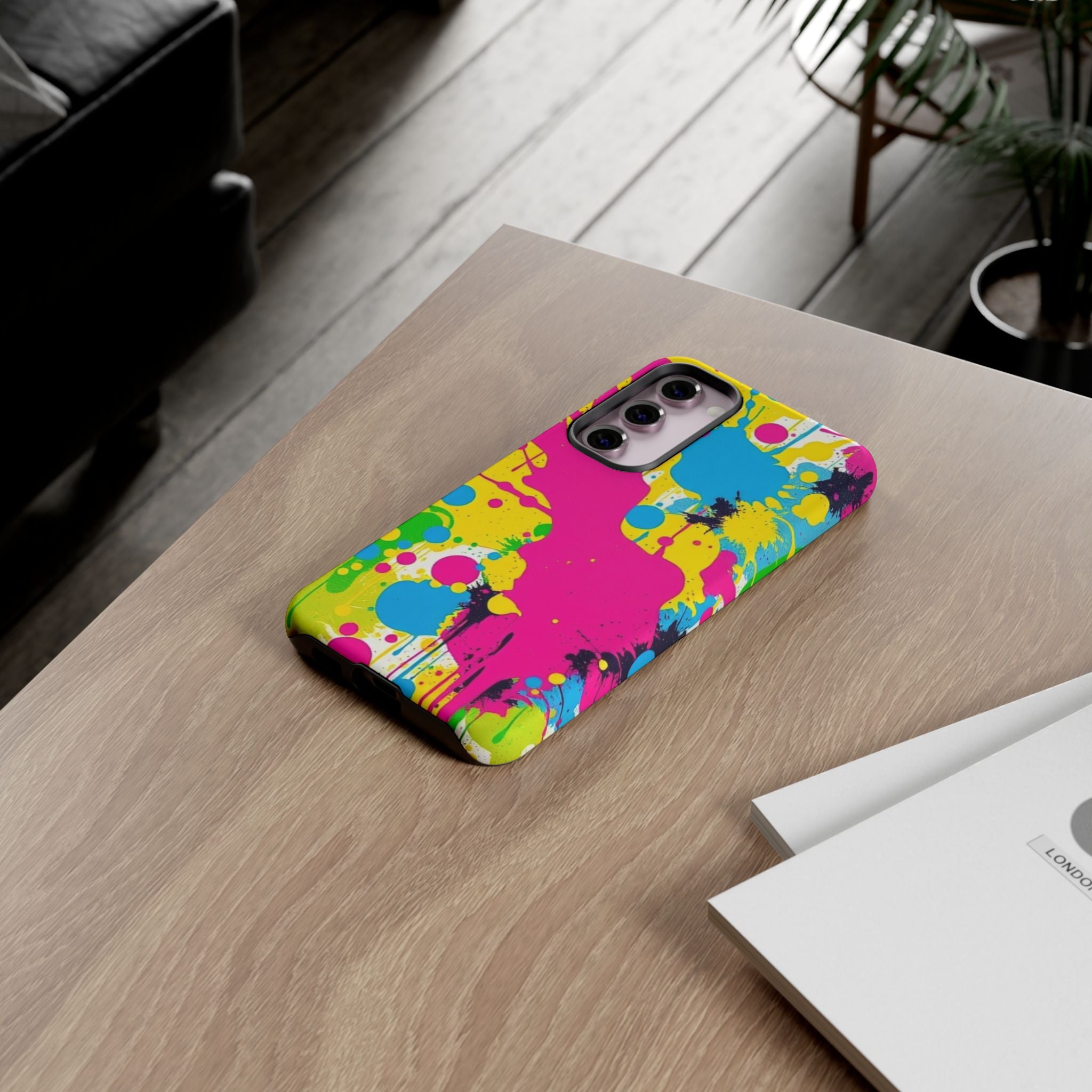 Android OR iPhone Compatible Cases - Crazy Retro Color Splash Design - Unique Tough Cases