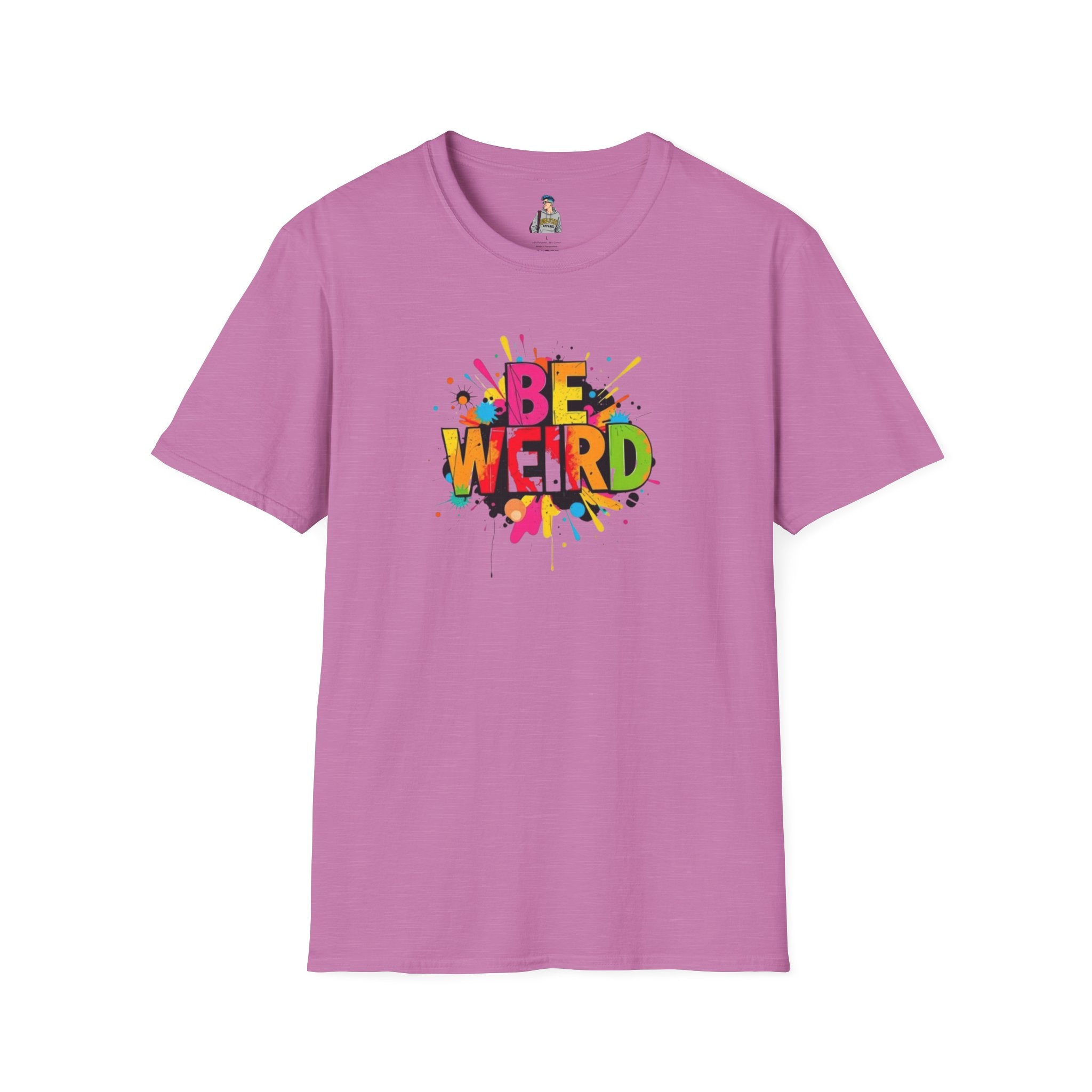 Be Weird Unisex Softstyle T-Shirt - Fun and Colorful Graphic Tee for Self-Expression