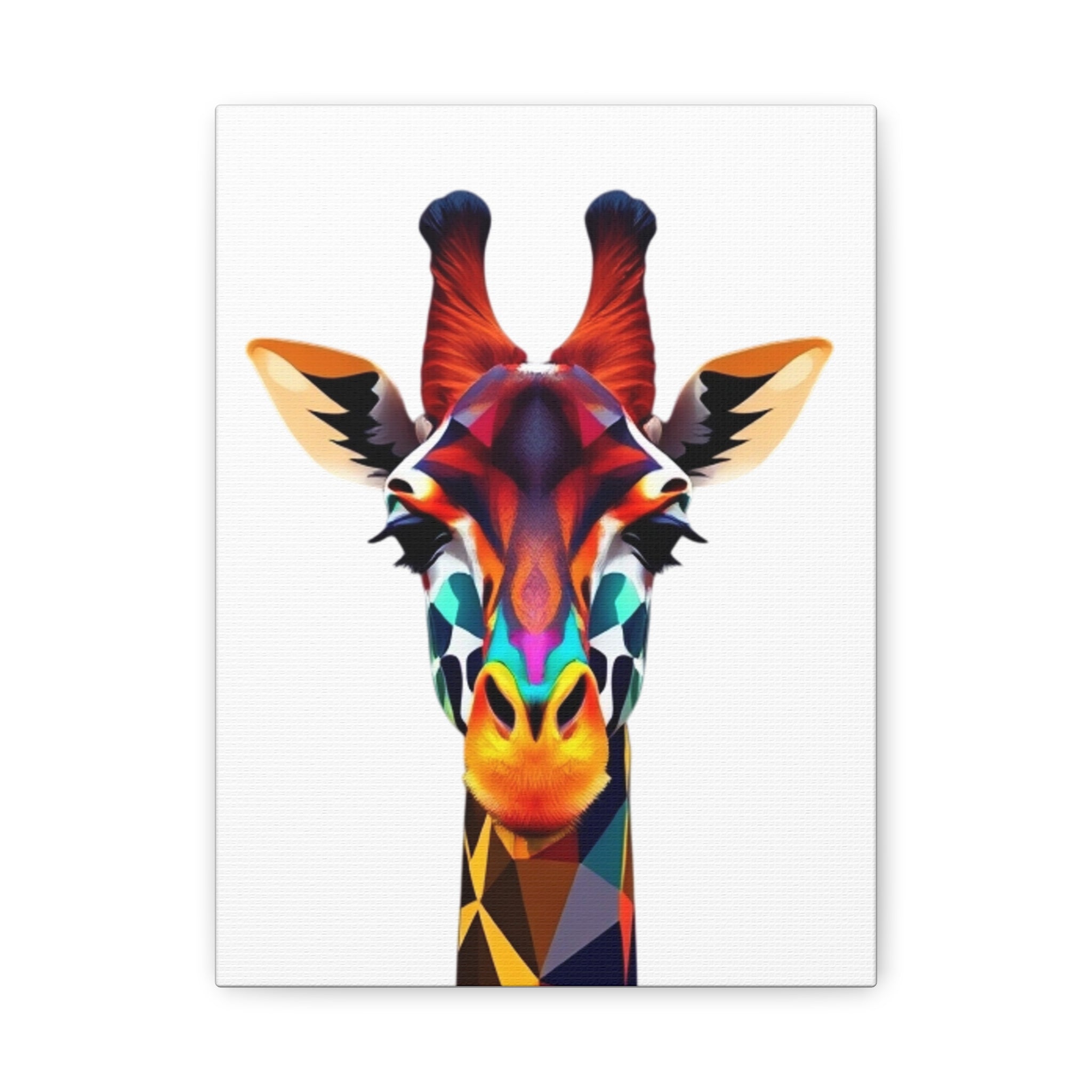 Colorful Giraffe Canvas Art - Vibrant Stretched Wall Decor for Animal Lovers