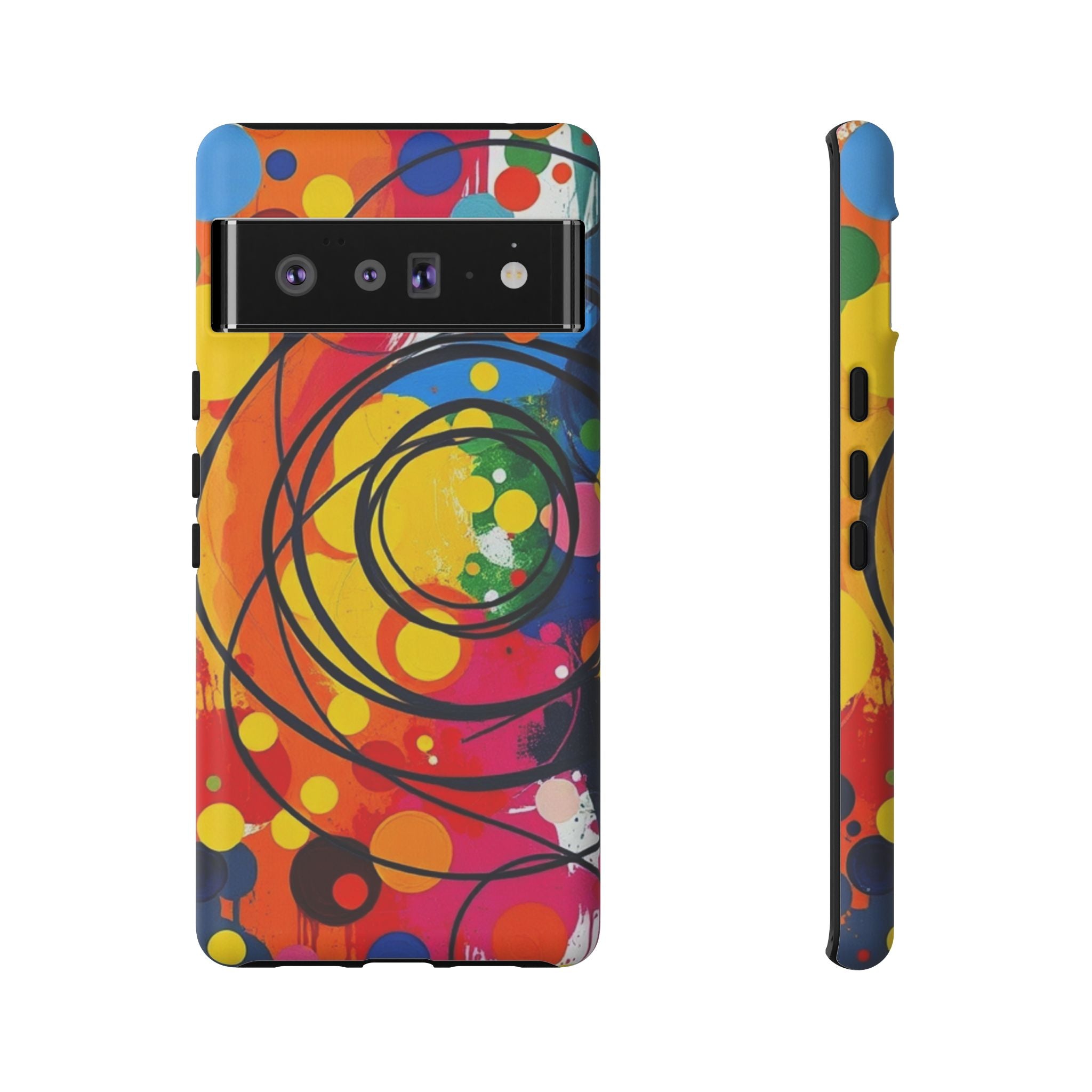 Colorful Abstract Rainbow Swirl Art Tough Case For Android & iPhone