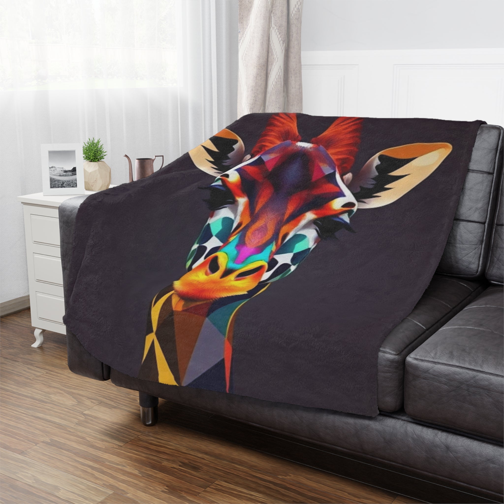 Colorful Giraffe Microfiber Blanket
